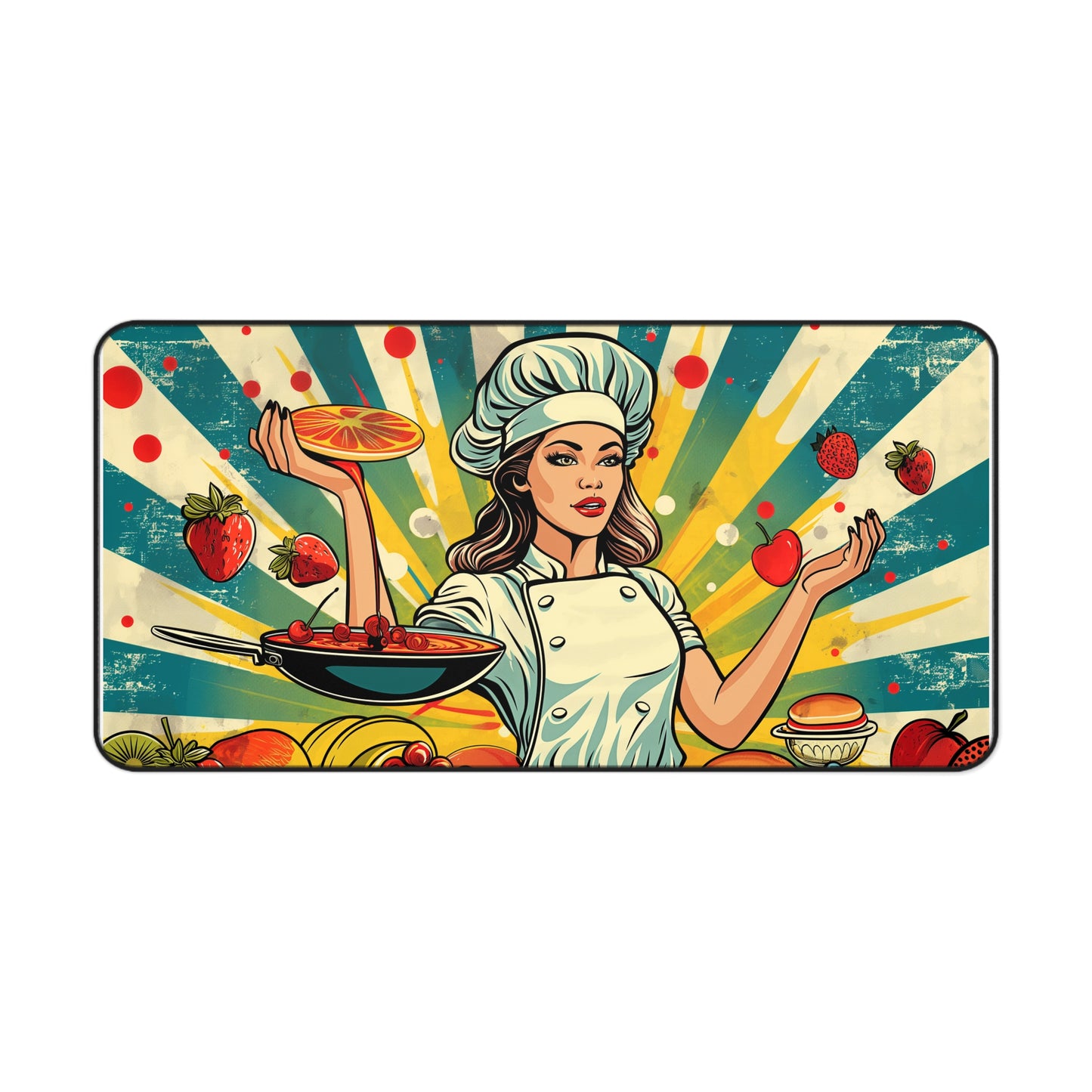 Gaming Desk Mat - Chef's Pop Art Paradise