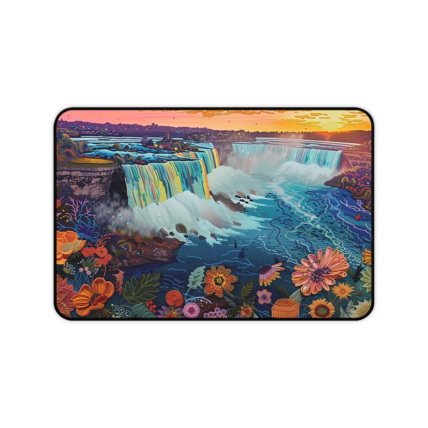Gaming Desk Mat - Niagara Falls: A Symphony of Water and Light