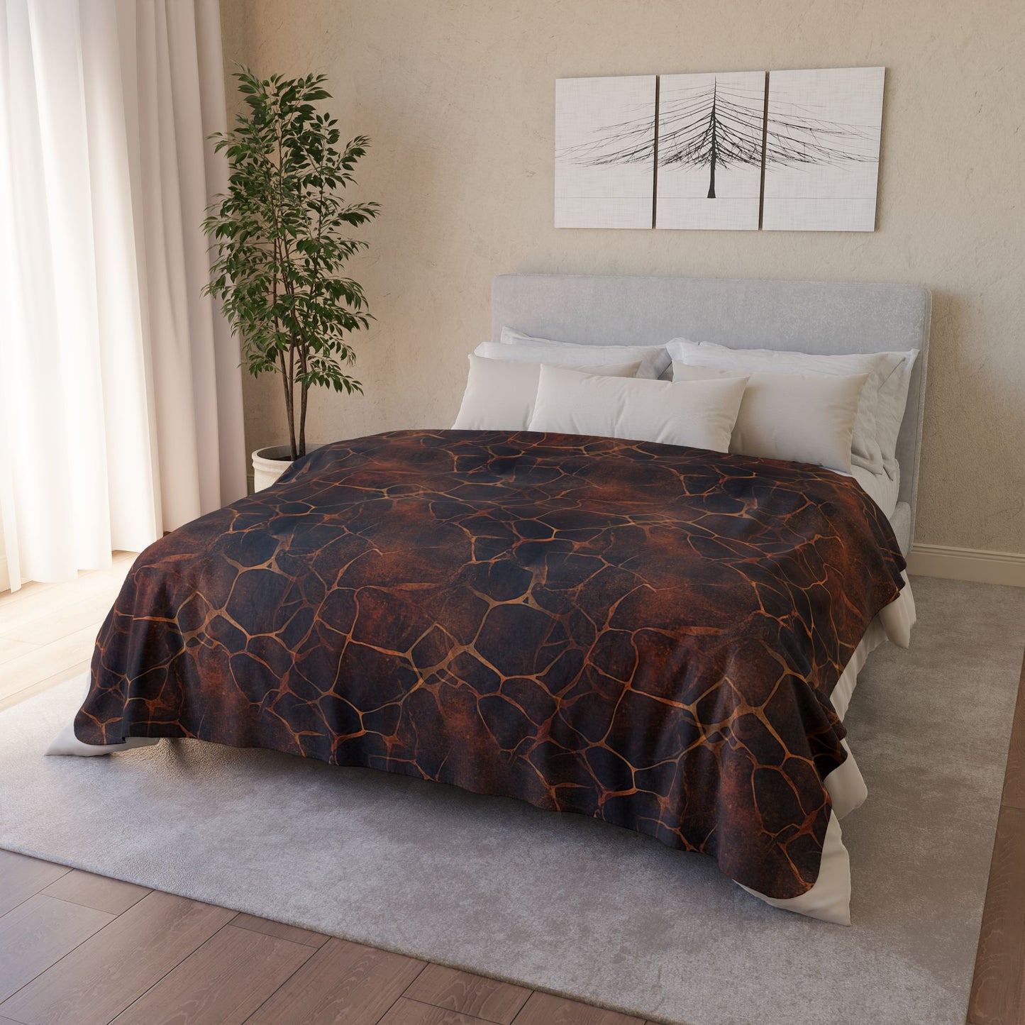 Sherpa Blanket: Custom Golden Giraffe Fleece Throw