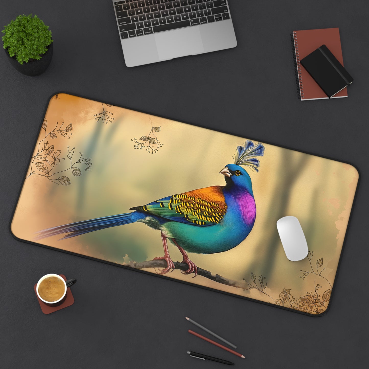 Gaming Desk Mat - Vibrant Gouldian Finch