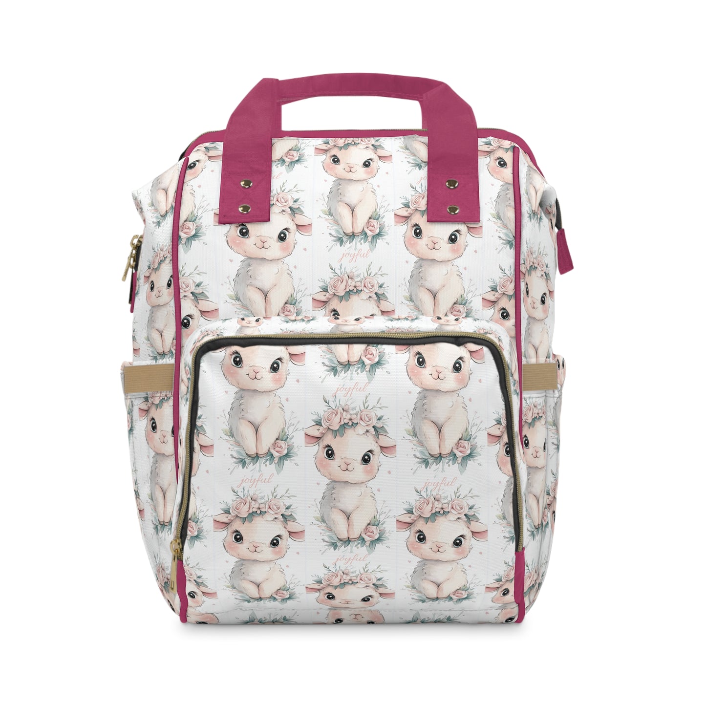 Custom Multifunctional Diaper Backpack: Lamb Lullaby