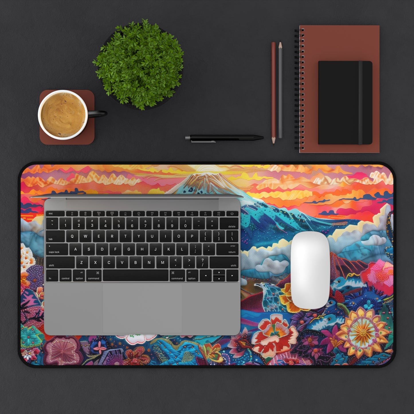 Gaming Desk Mat - Radiant Sunrise Over Mount Kilimanjaro