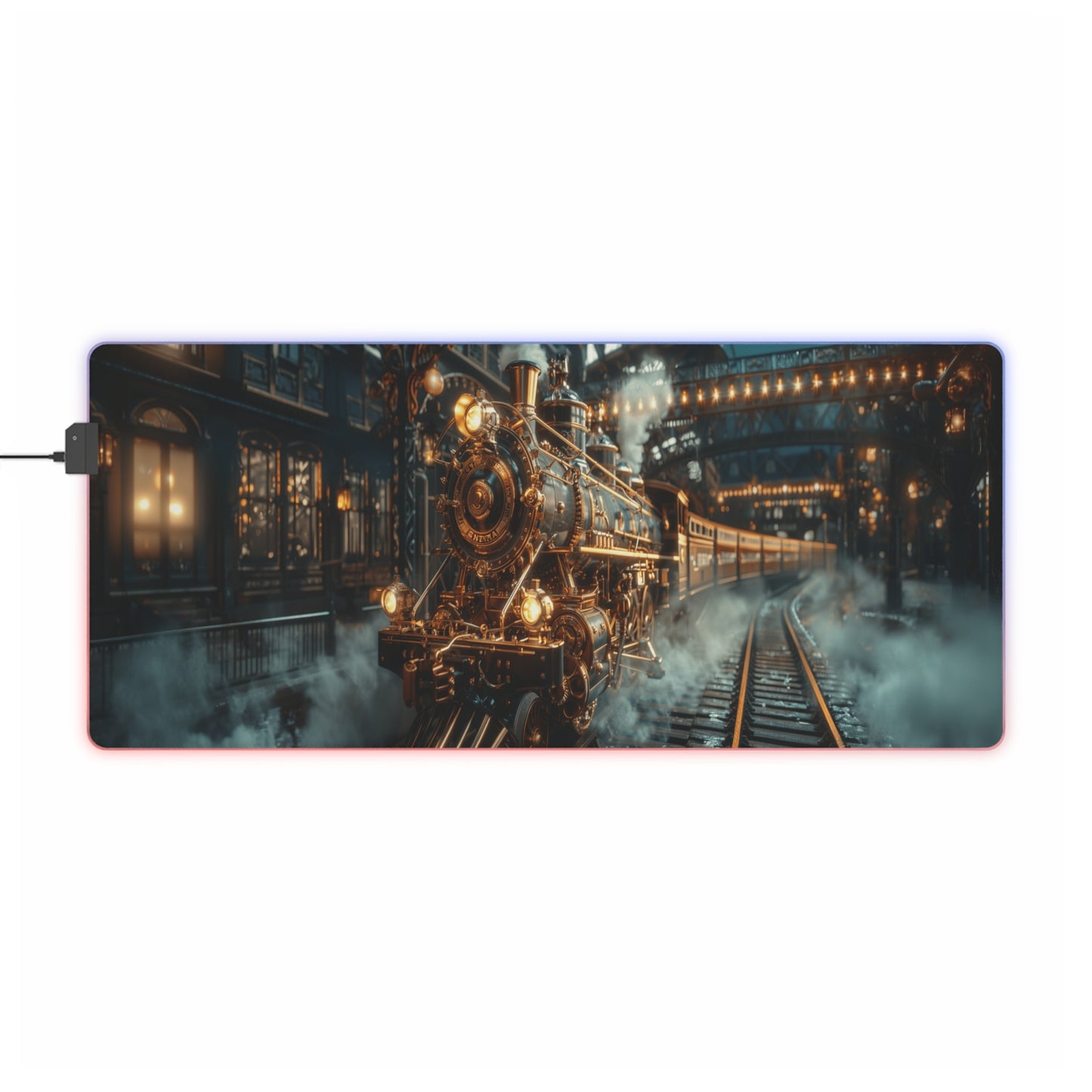 LED Gaming Mouse Pad - Victorian Steam Splendor