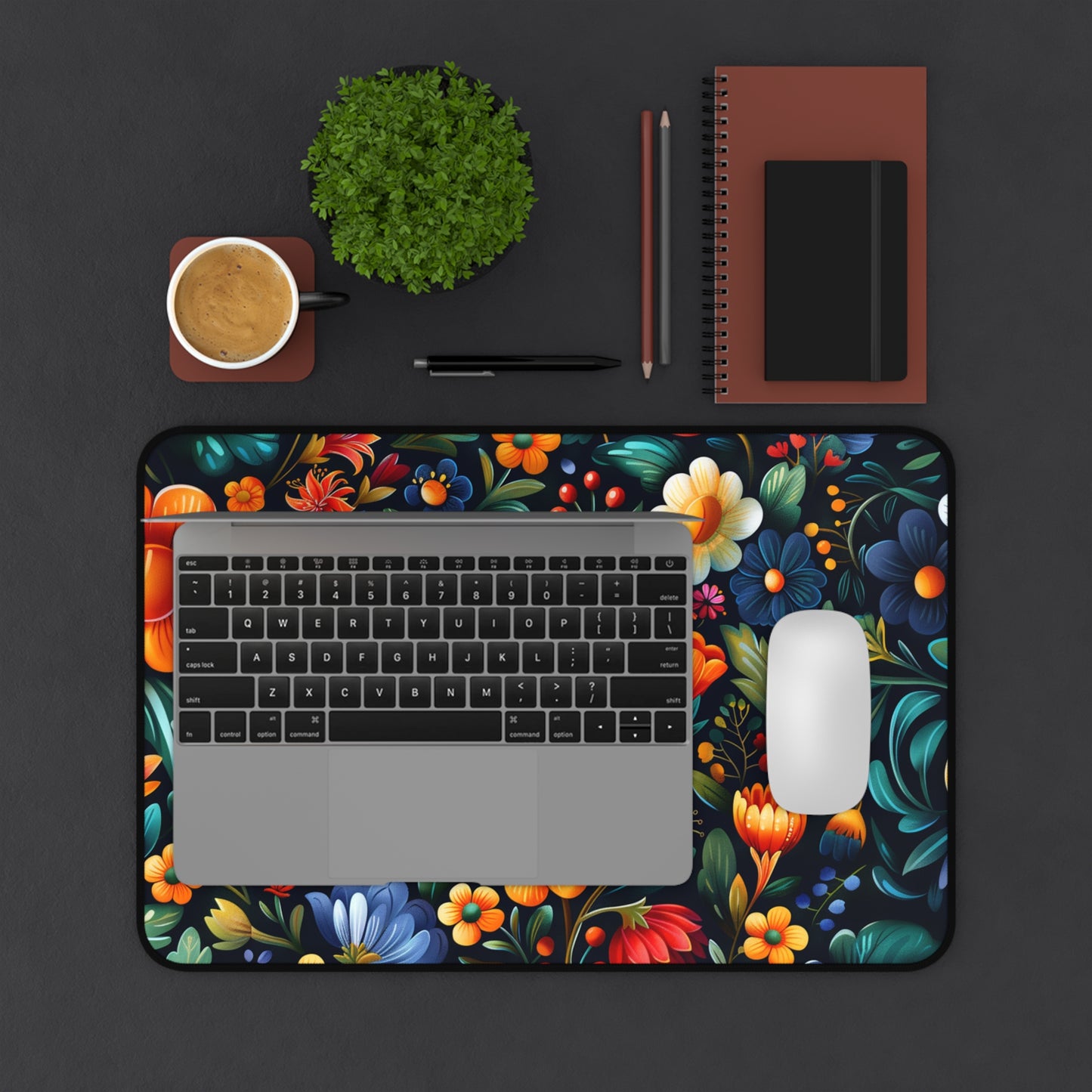 Gaming Desk Mat - Folk Floral Fantasy