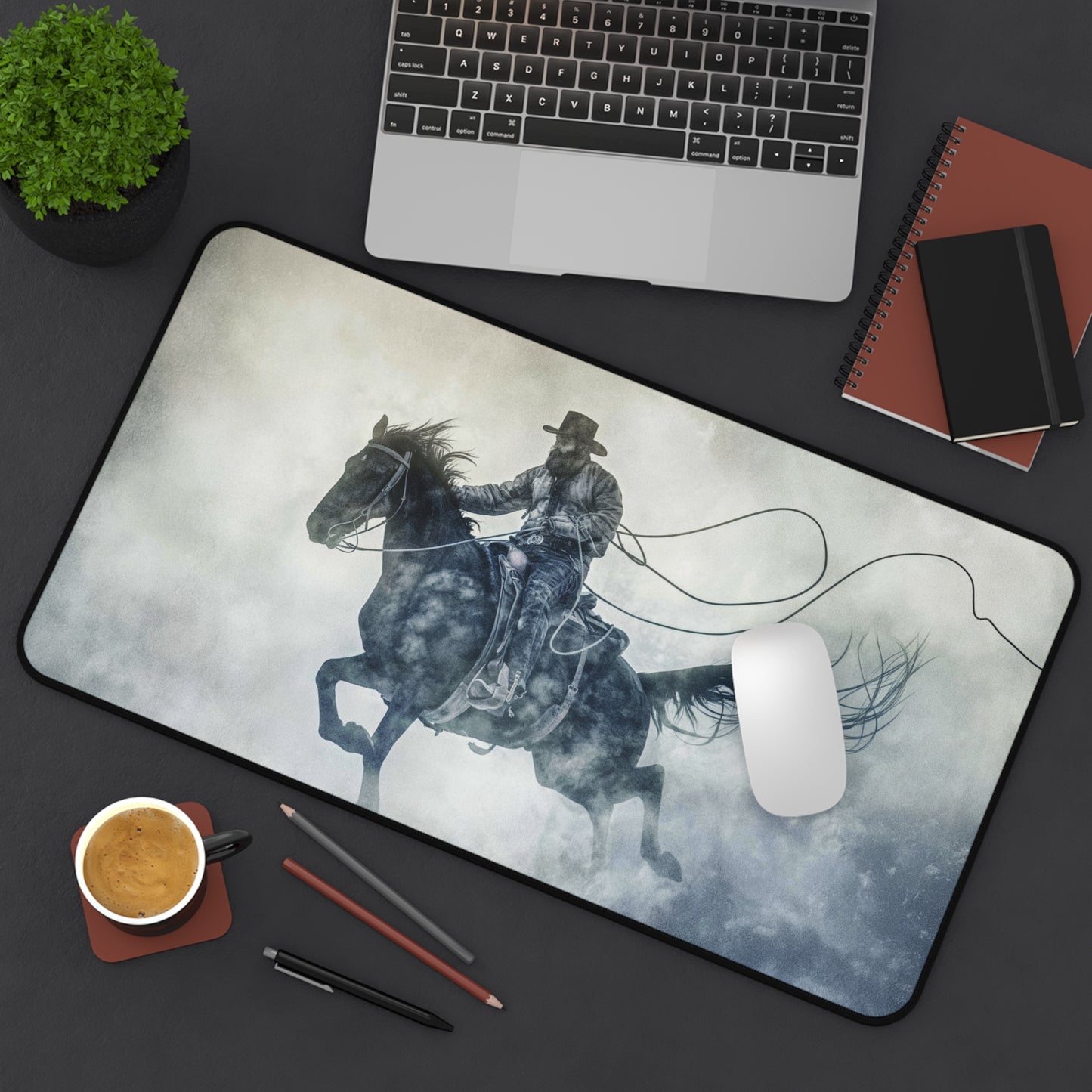 Gaming Desk Mat - Wrangler in the Mist