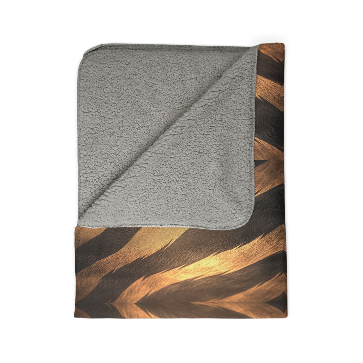Sherpa Blanket: Custom Golden Stripes Fleece Throw