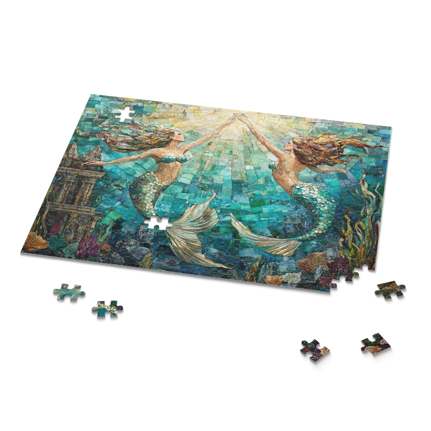 Sunlit Serenade of the Sea: Mermaids - Puzzle (120, 252, 500-Piece)