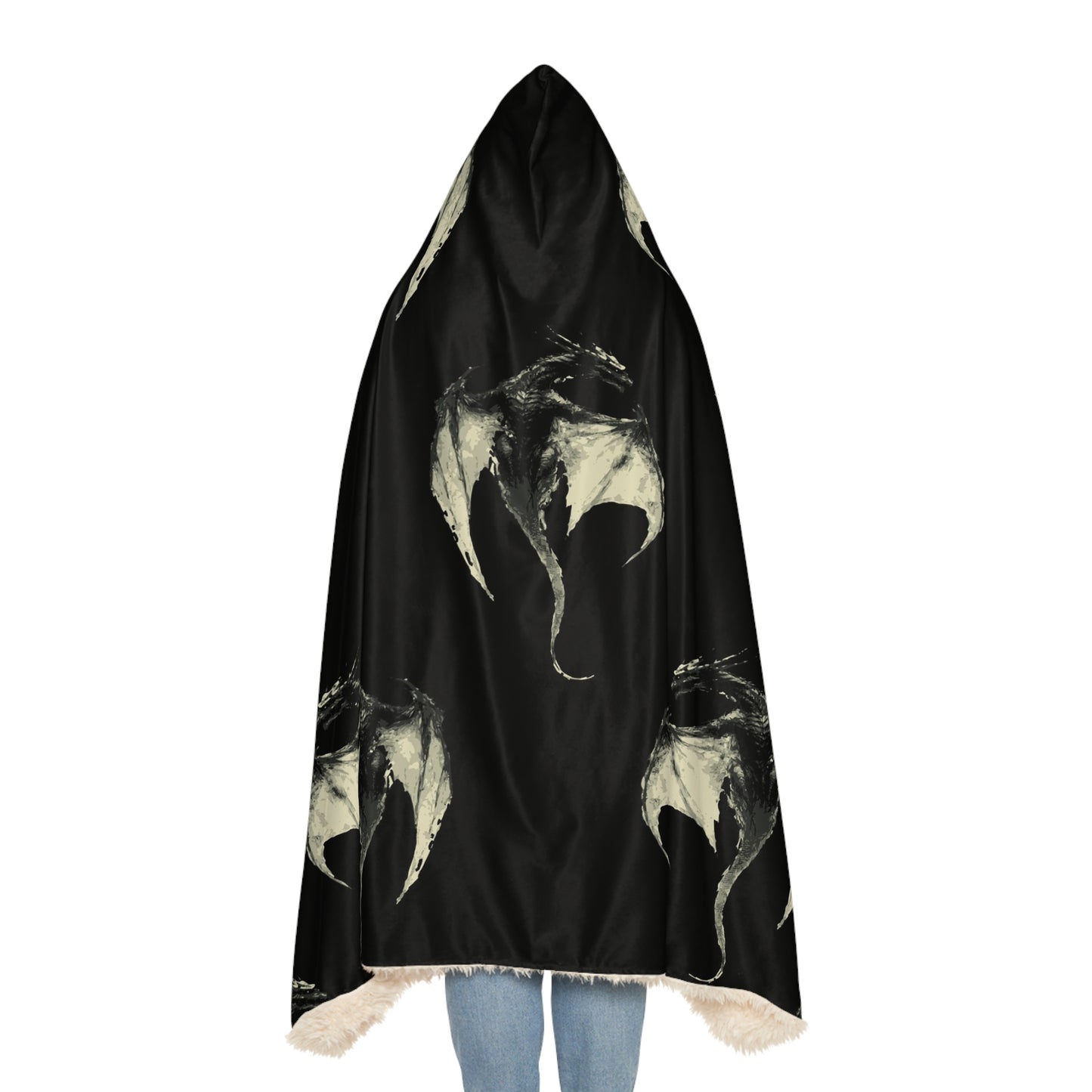 Hooded Snuggle Blanket: Sherpa or Fleece: Shadow Dragon