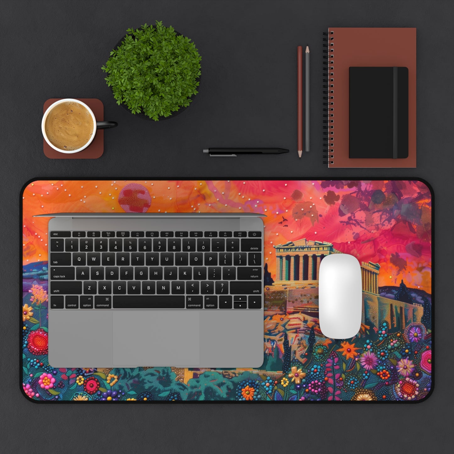 Gaming Desk Mat - Sunset Over the Acropolis