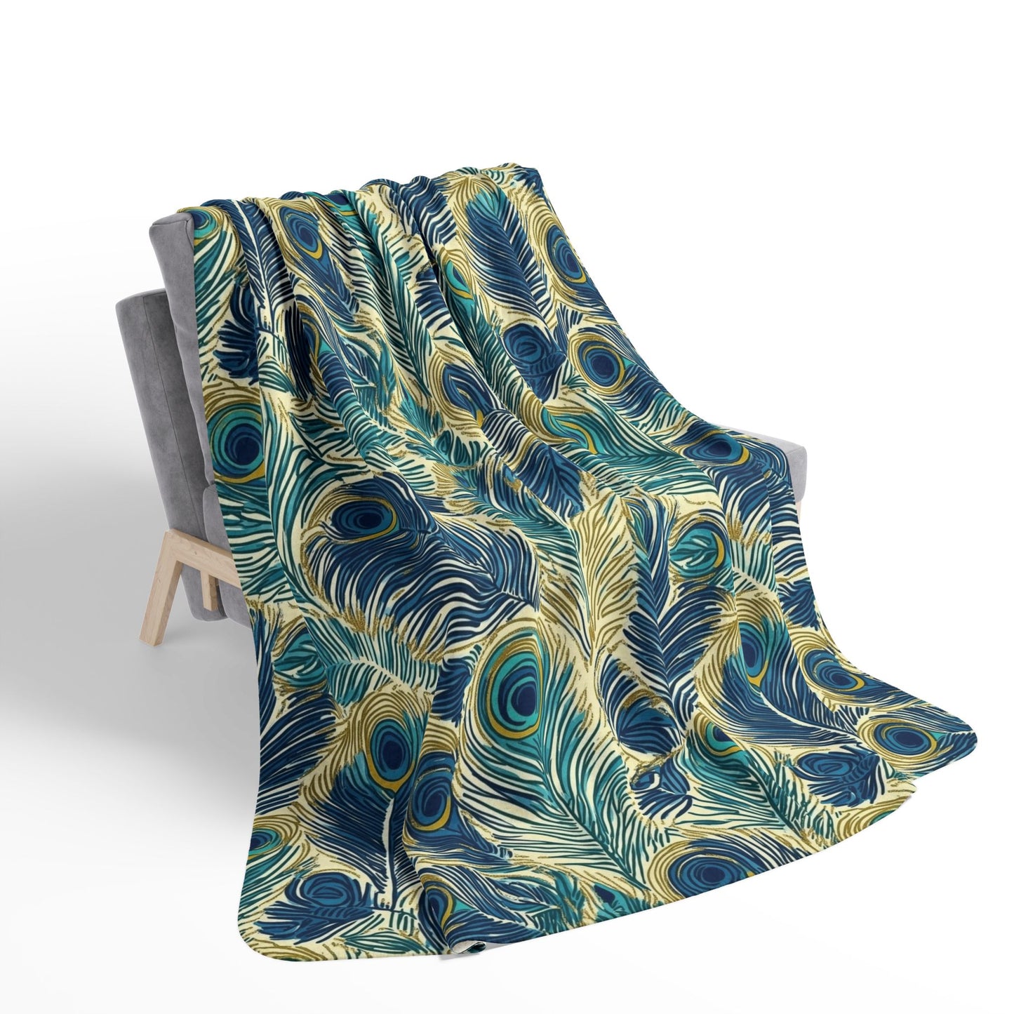 Sherpa Blanket: Custom Opulent Plumage Fleece Throw