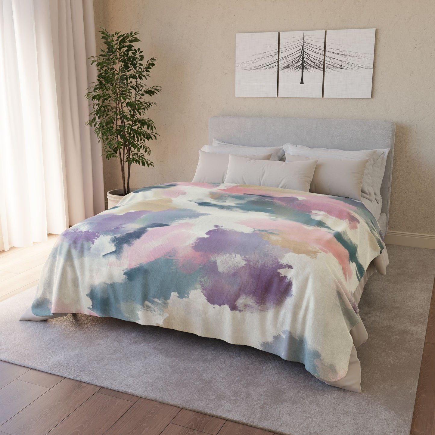 Sherpa Blanket: Custom Sweet Pastel Accent Fleece Throw