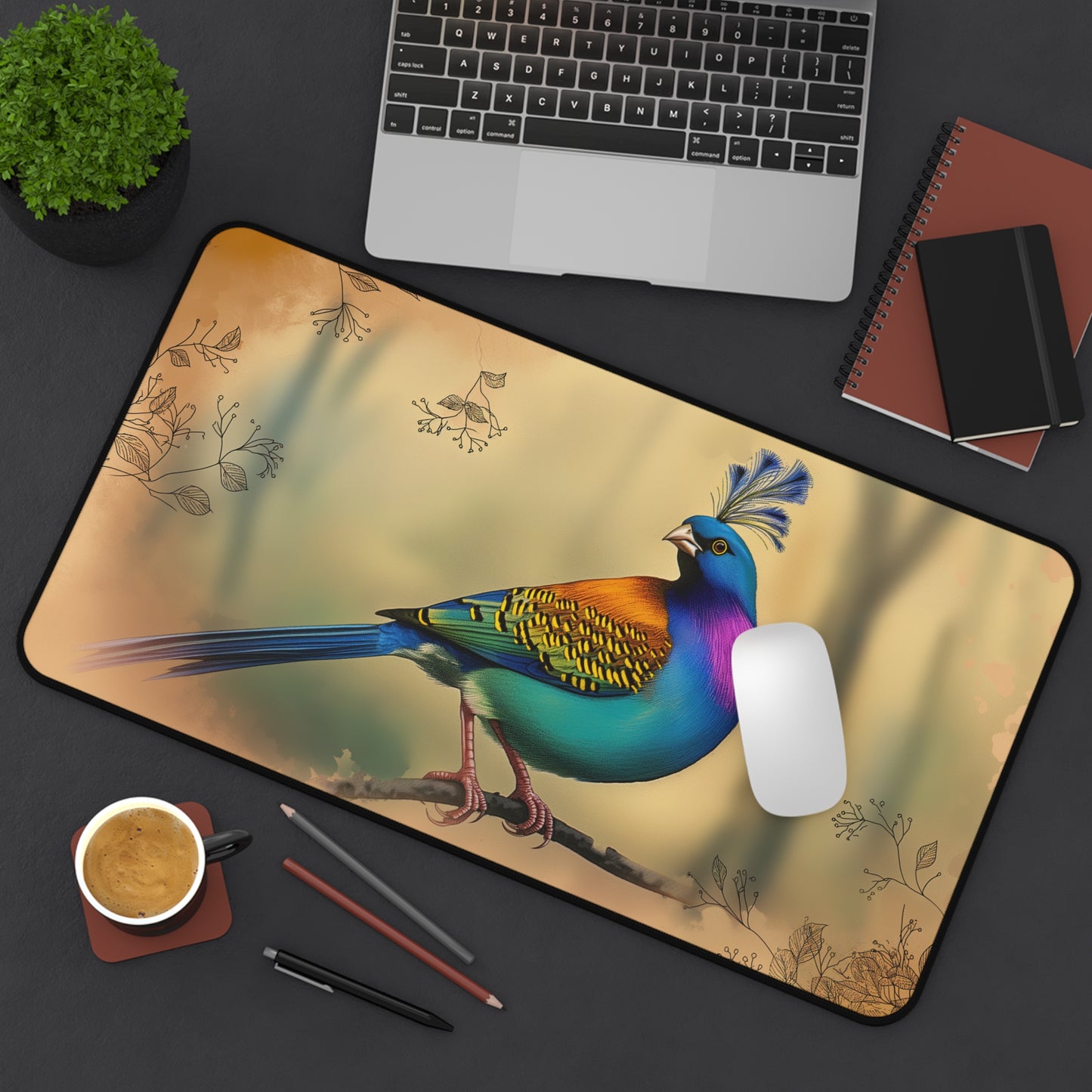 Gaming Desk Mat - Vibrant Gouldian Finch