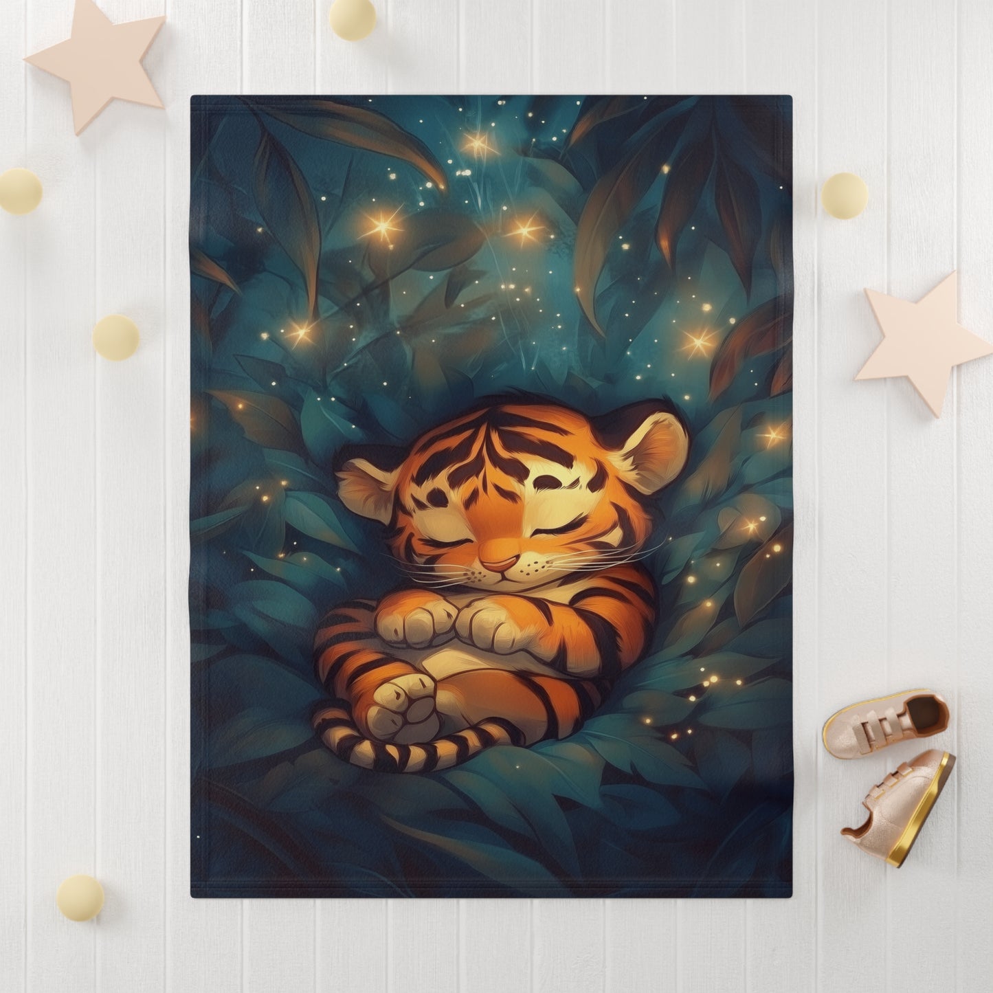 Custom Soft Fleece Baby Blanket - Cozy Tiger Cub