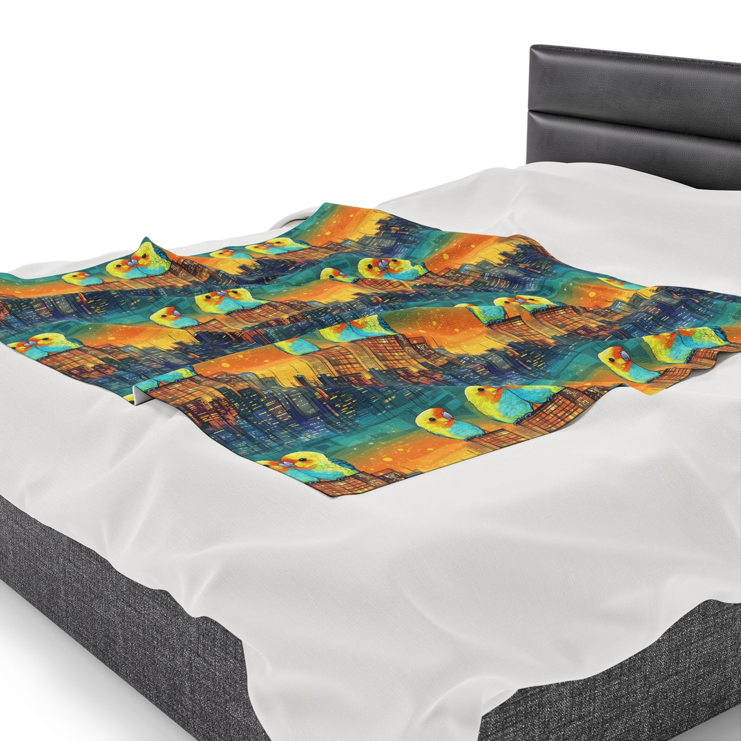 Velveteen Plush Blanket - Skyline Serenade