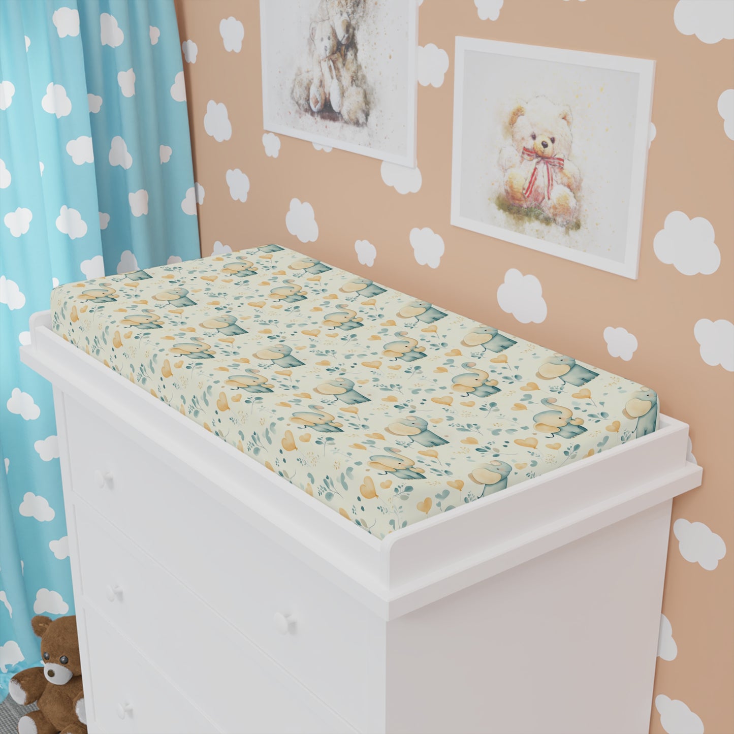 Custom Changing Pad Cover: Elephant Dreams