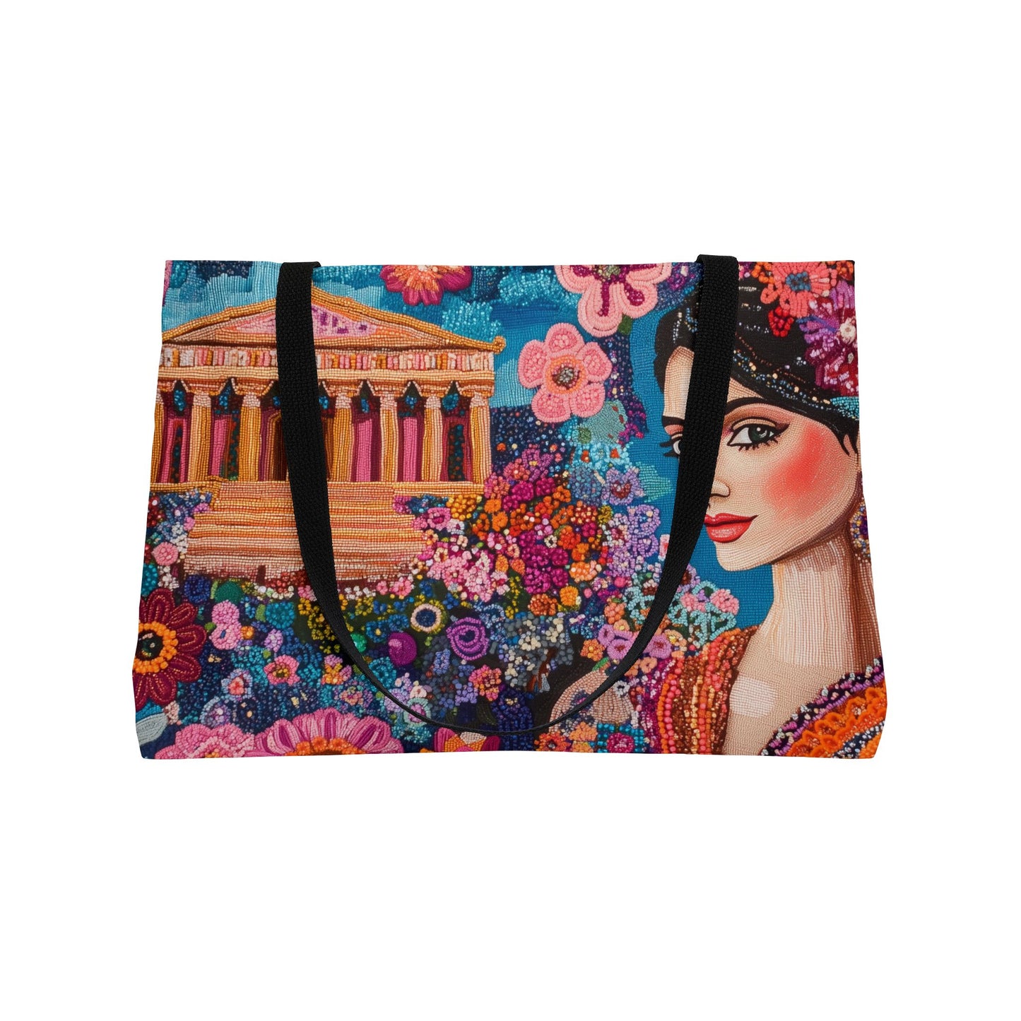 Weekender Tote Bag - Enchanting Greek Beauty Amidst Athens' Parthenon Blossoms
