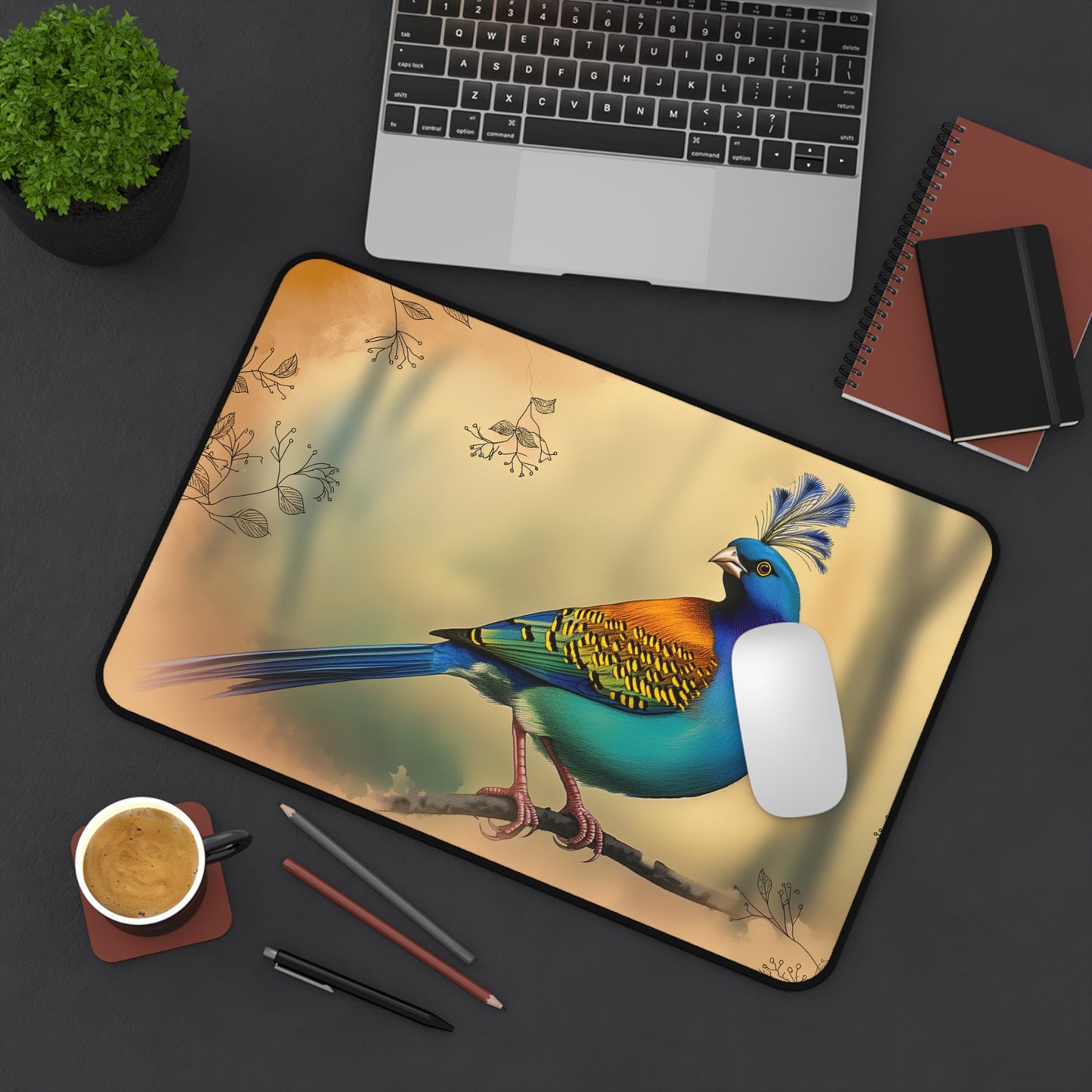 Gaming Desk Mat - Vibrant Gouldian Finch