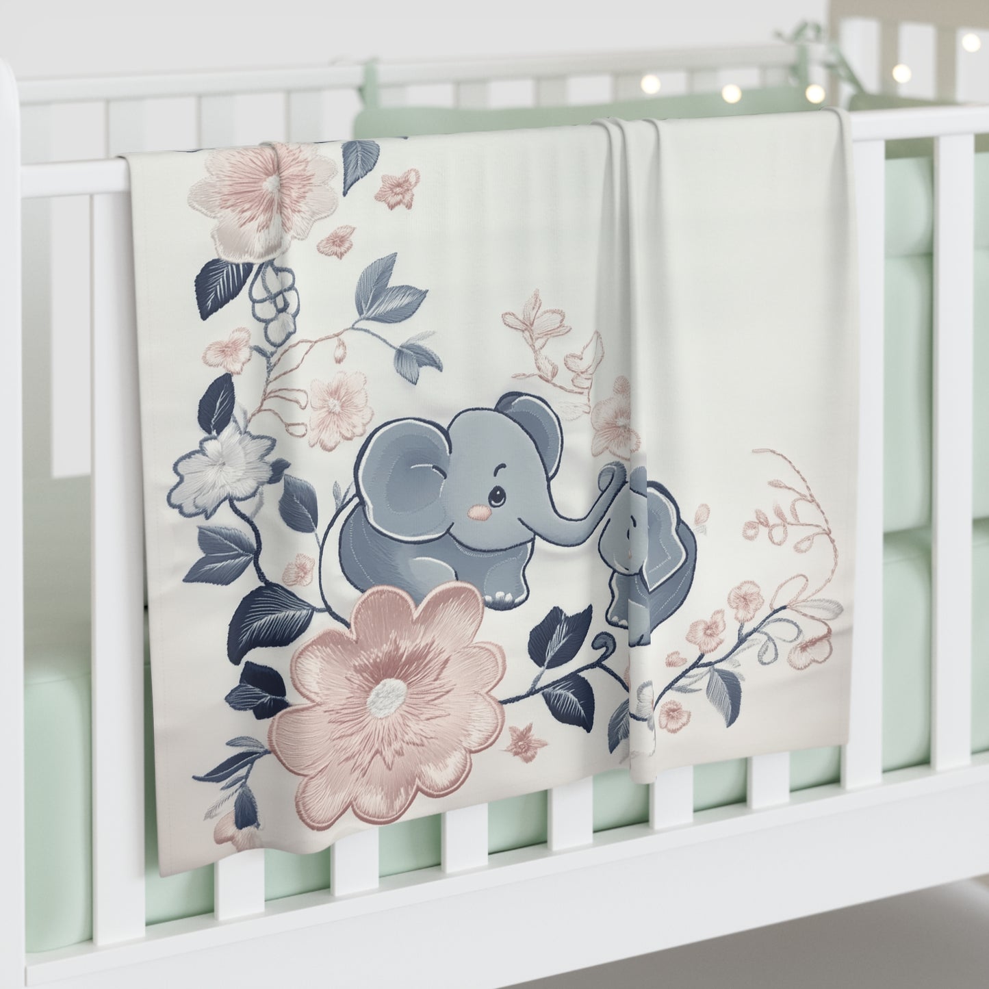 Custom Baby Swaddle Blanket - Elephant Bliss