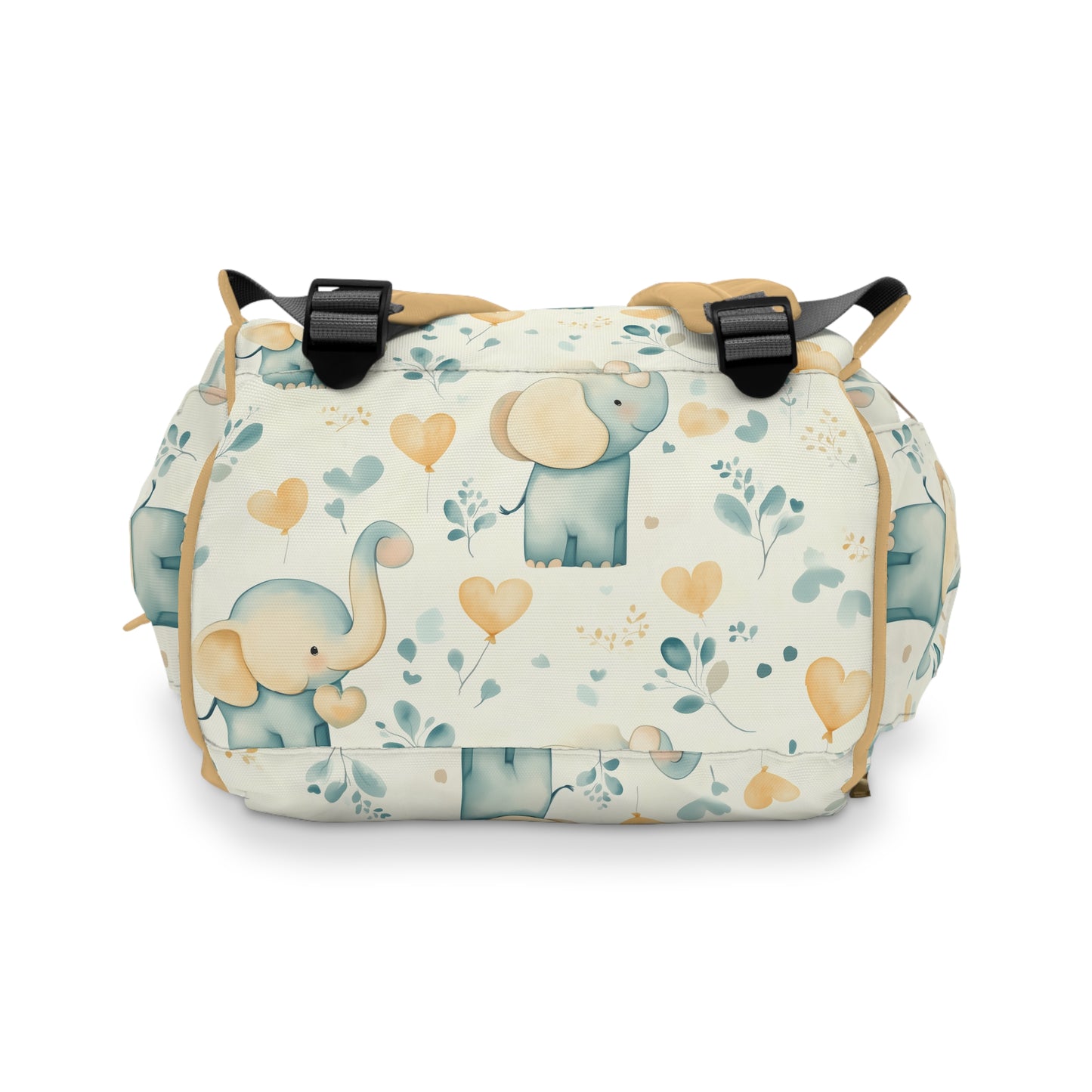 Custom Multifunctional Diaper Backpack: Elephant Embrace Baby Bag