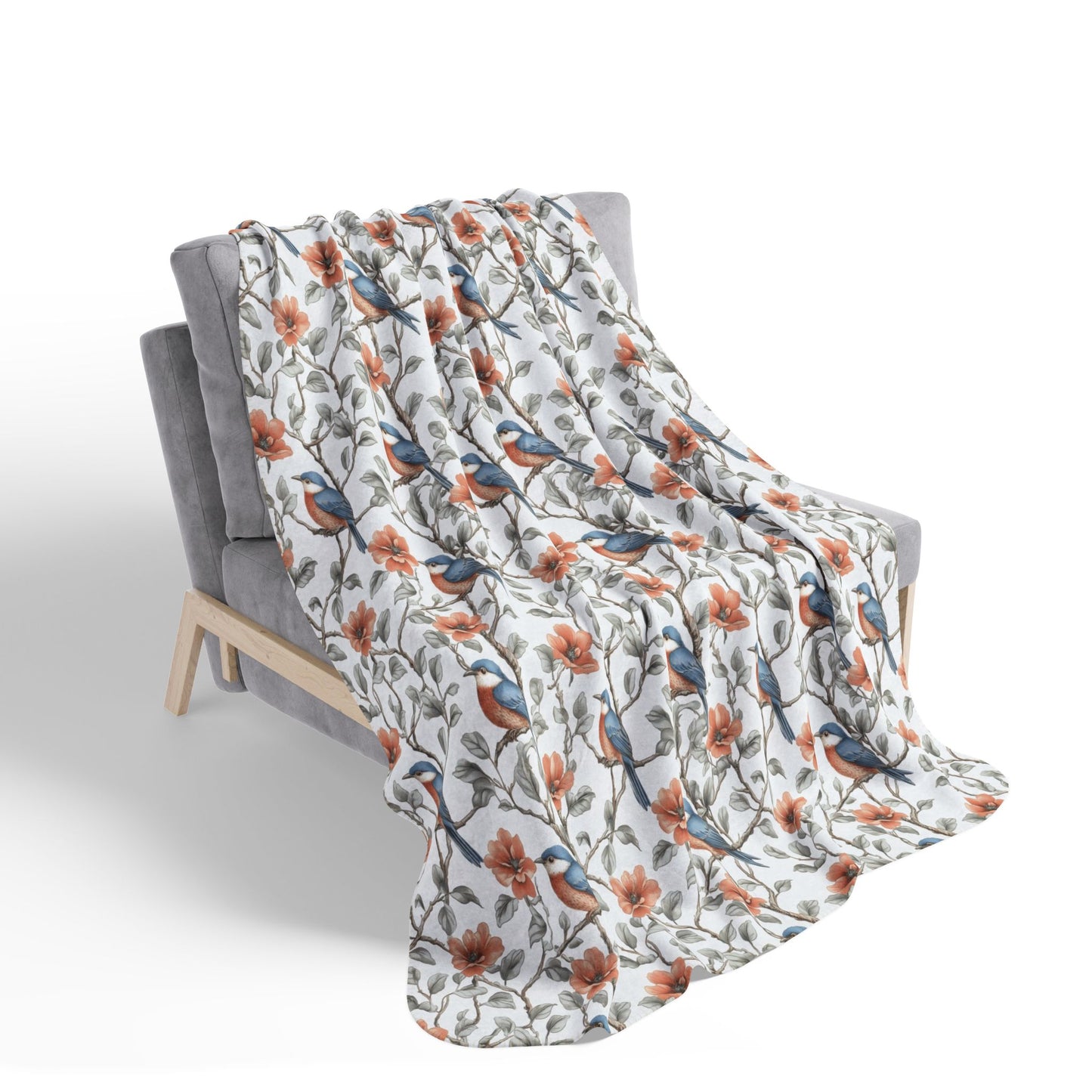 Sherpa Blanket: Birdsong in Bloom Custom Fleece Throw