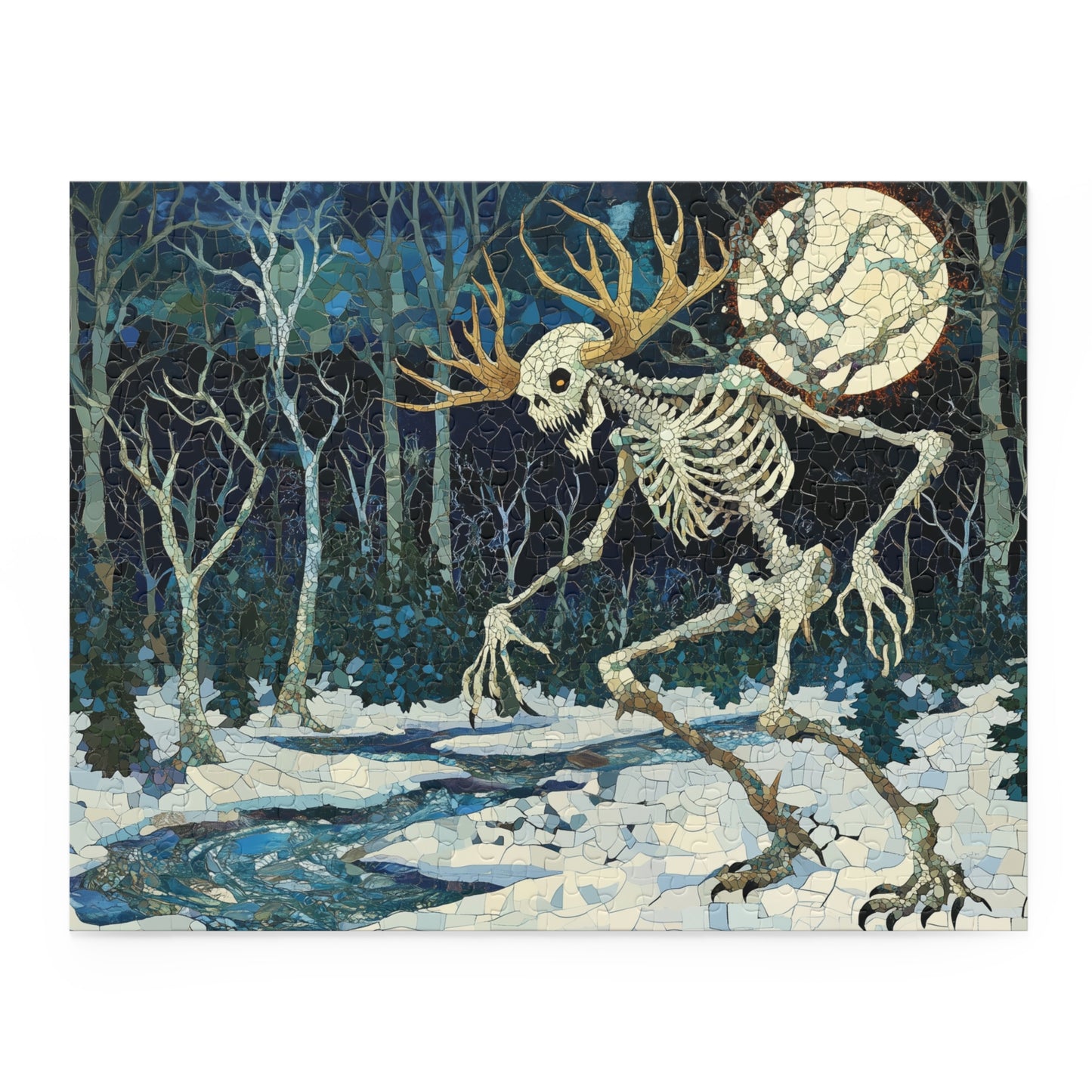 Eerie Awakening in the Moonlit Forest: Wendigo - Custom Jigsaw Puzzle (120, 252, 500-Piece)
