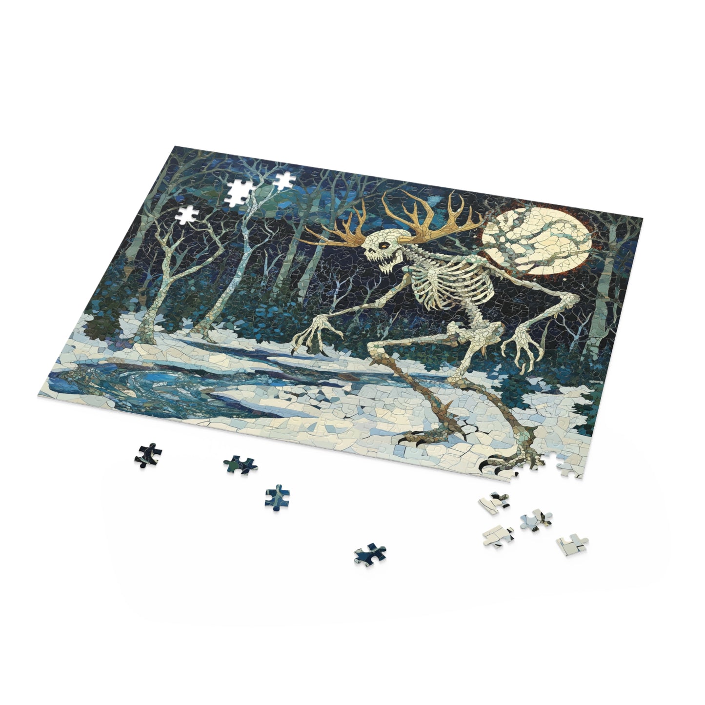 Eerie Awakening in the Moonlit Forest: Wendigo - Custom Jigsaw Puzzle (120, 252, 500-Piece)