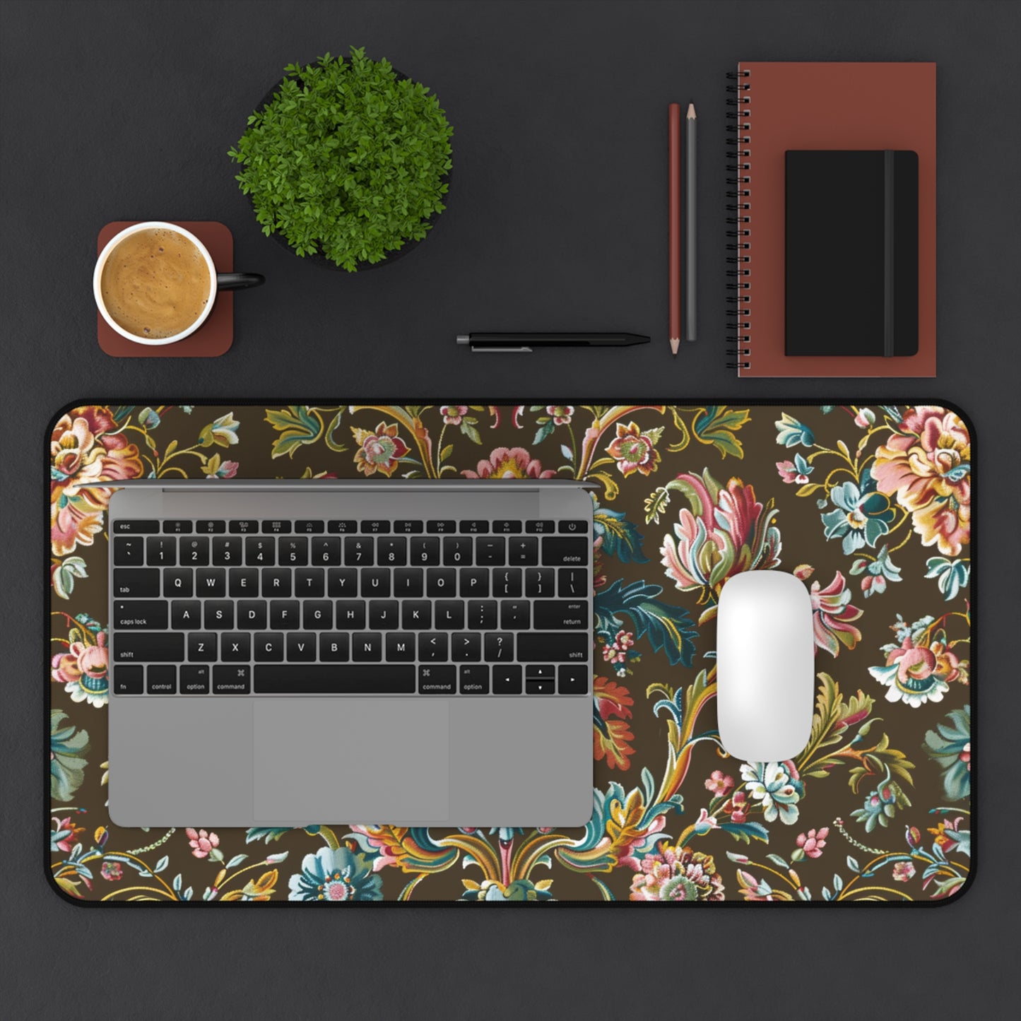 Gaming Desk Mat - Baroque Floral Symphony