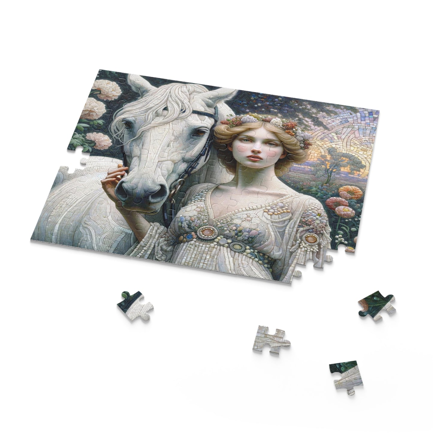Lady and Steed Mosaic - Puzzle (120, 252, 500-Piece)