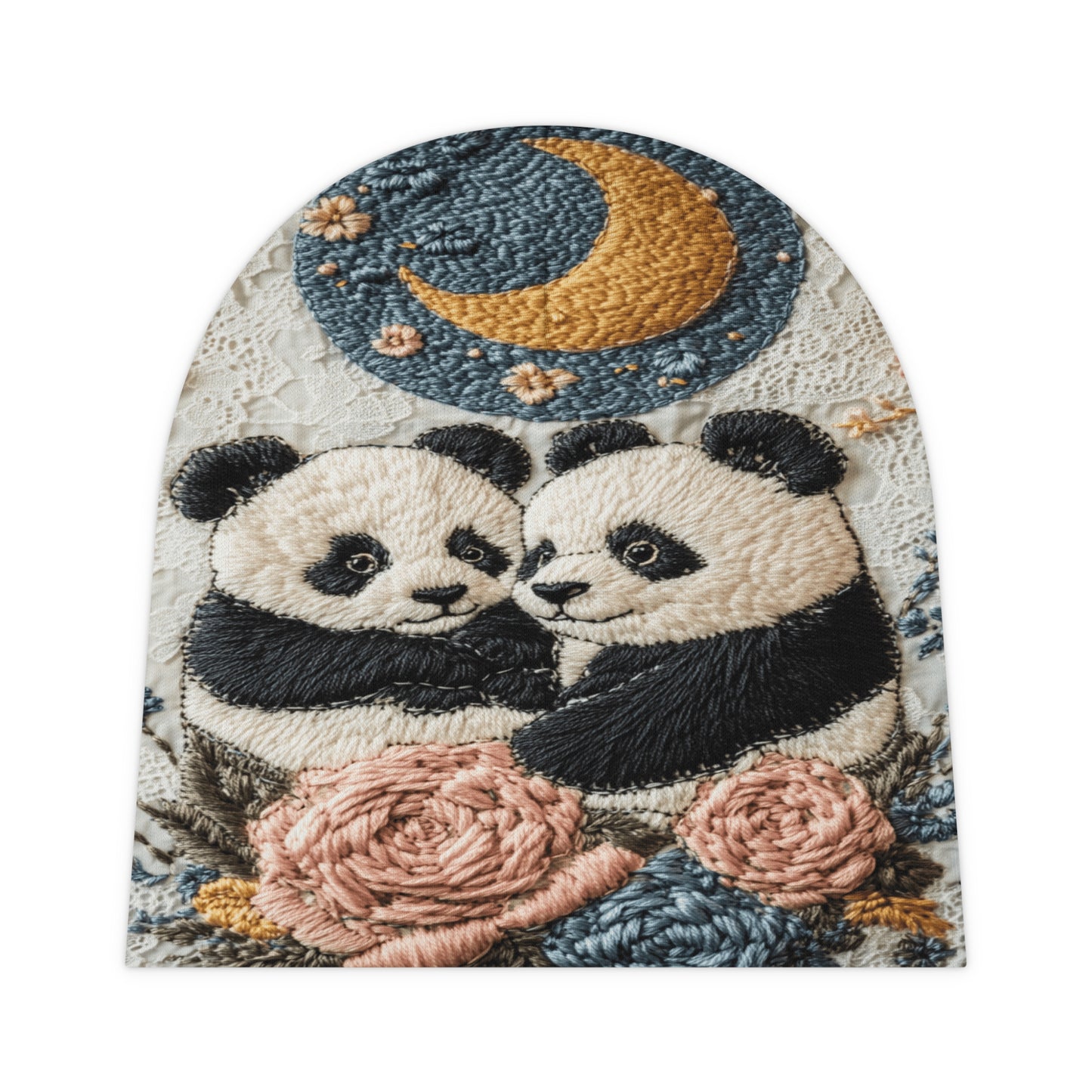 Custom Baby Beanie Gift: Custom Twin Pandas
