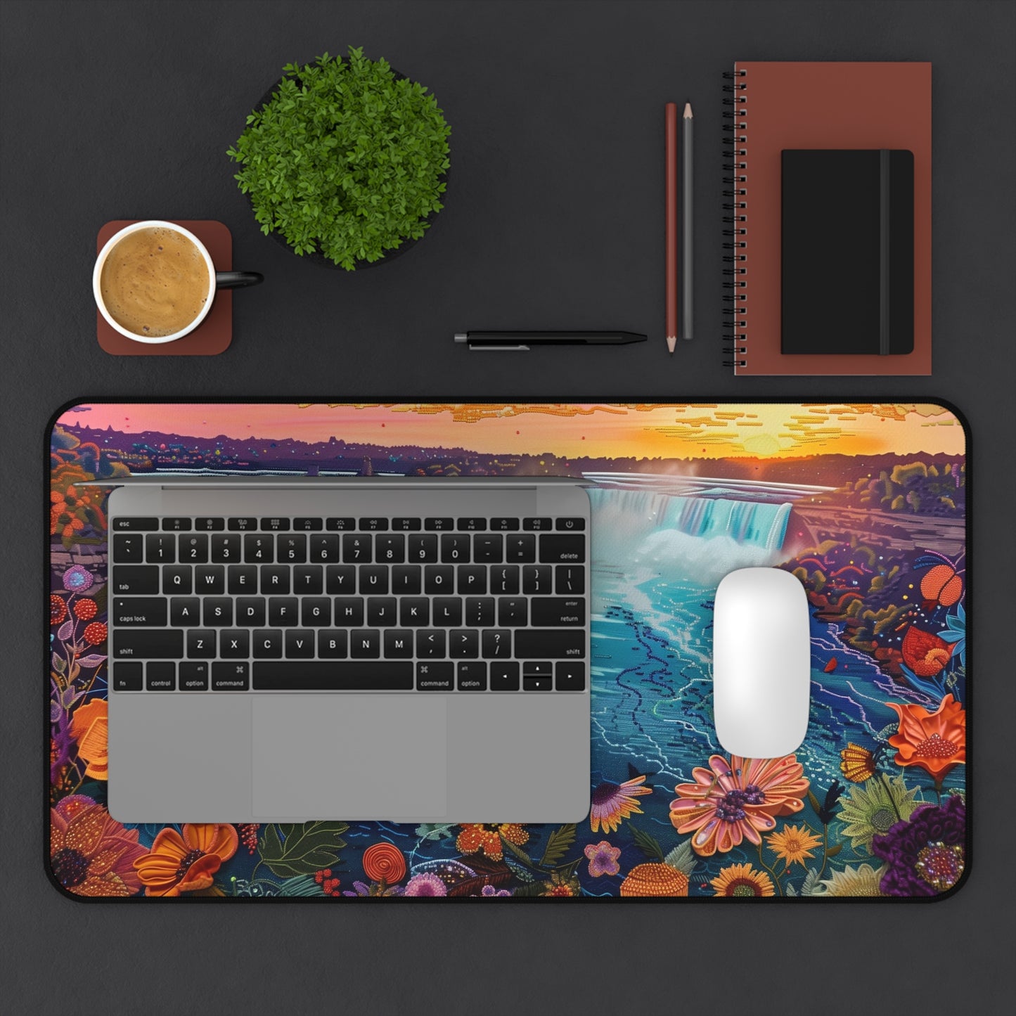 Gaming Desk Mat - Niagara Falls: A Symphony of Water and Light