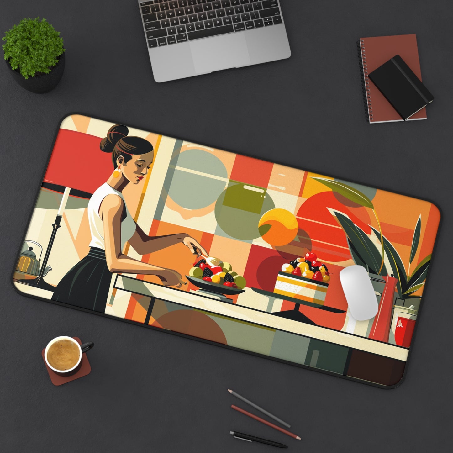Gaming Desk Mat - Elegant Culinary Creation