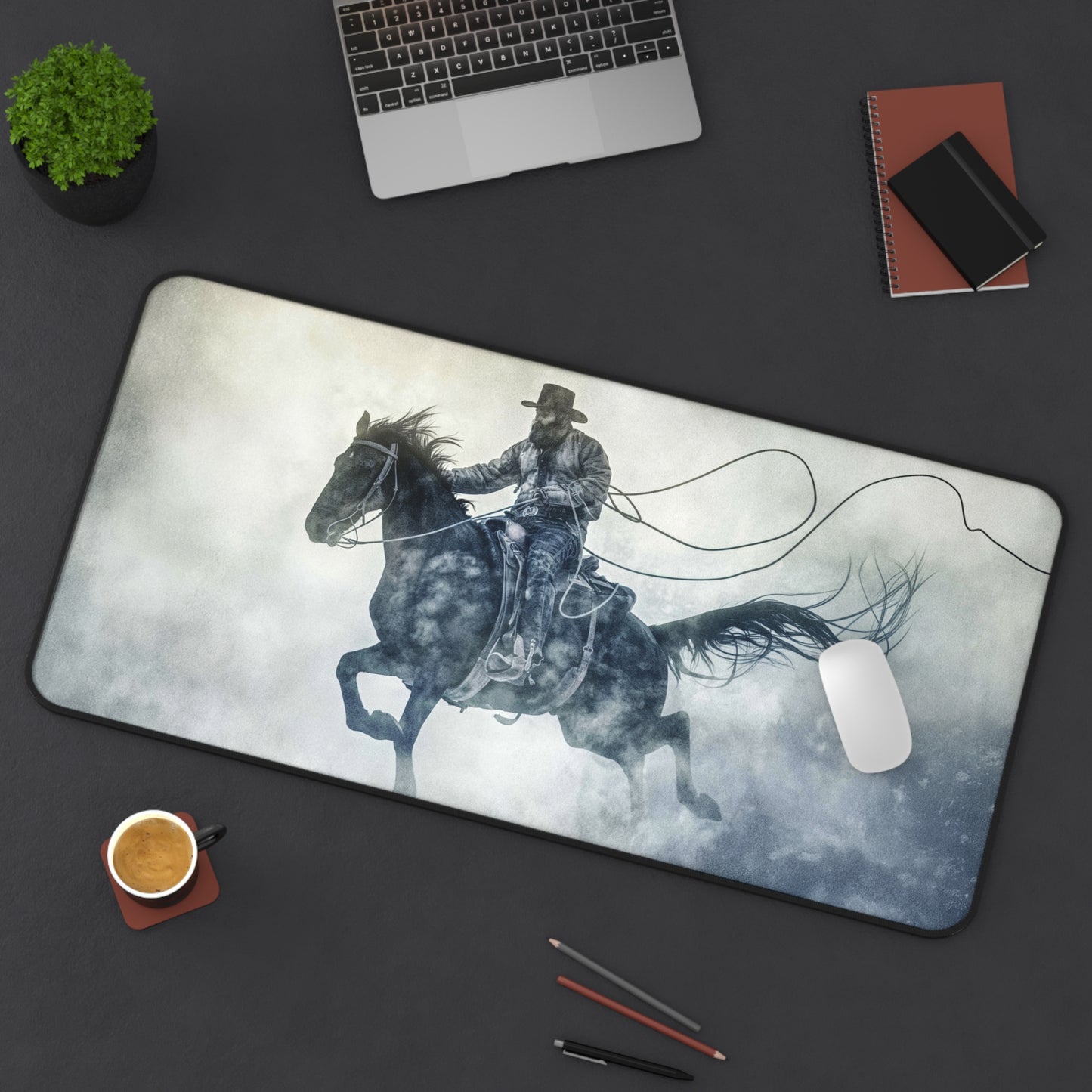 Gaming Desk Mat - Wrangler in the Mist