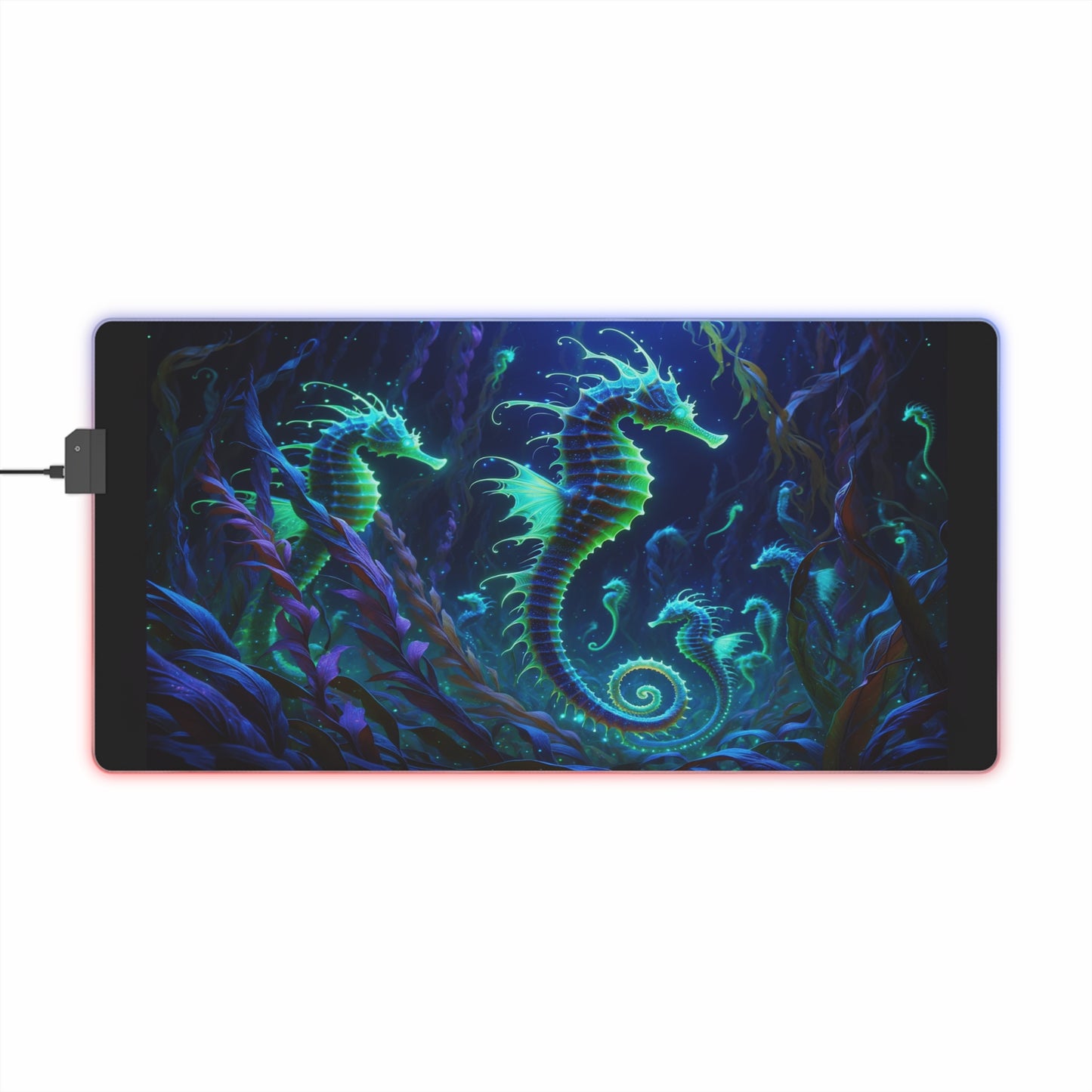 LED Gaming Mouse Pad - Mystic Seahorse Realm
