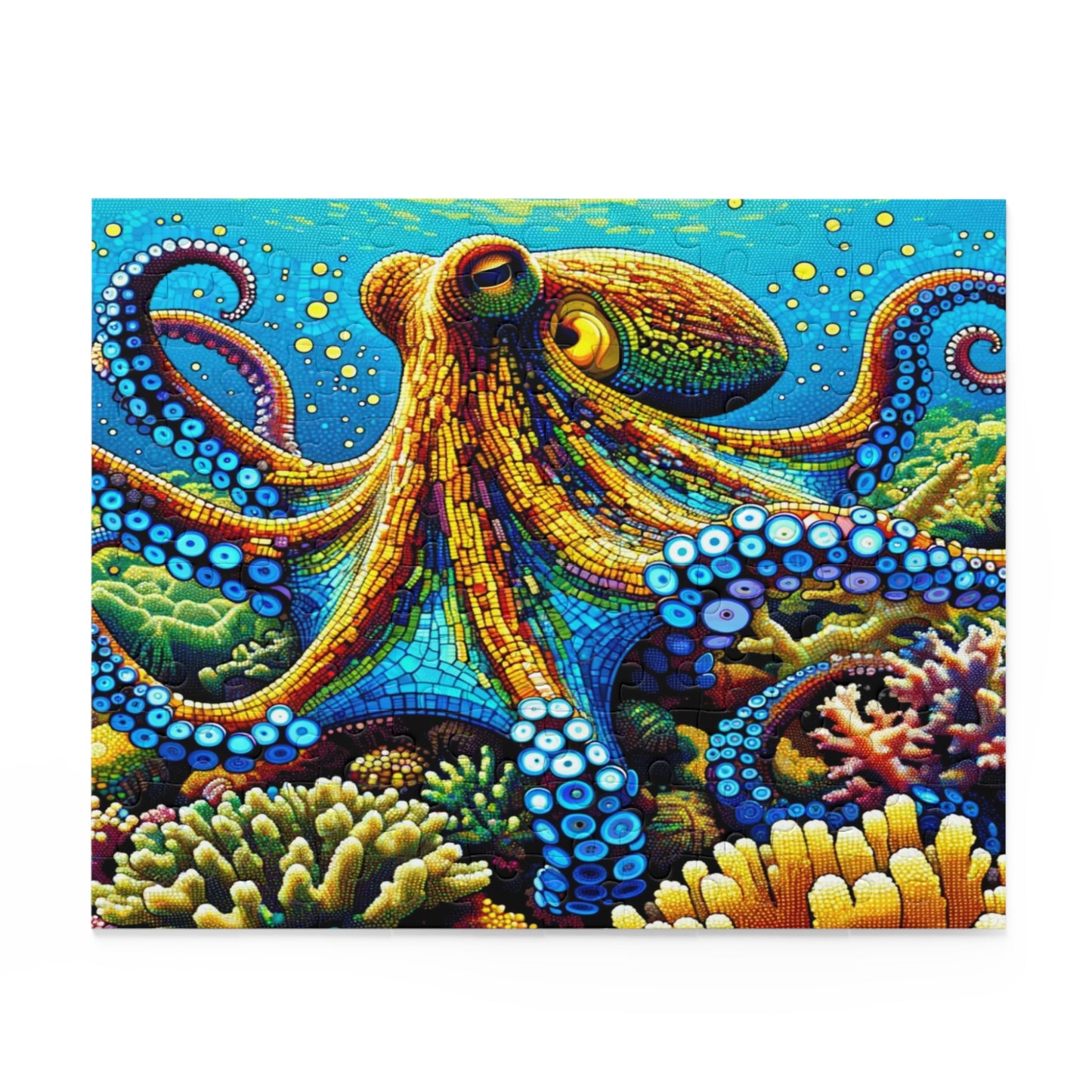 Kaleidoscope of the Deep: The Mesmerizing Mosaic Octopus - Puzzle (120, 252, 500-Piece)