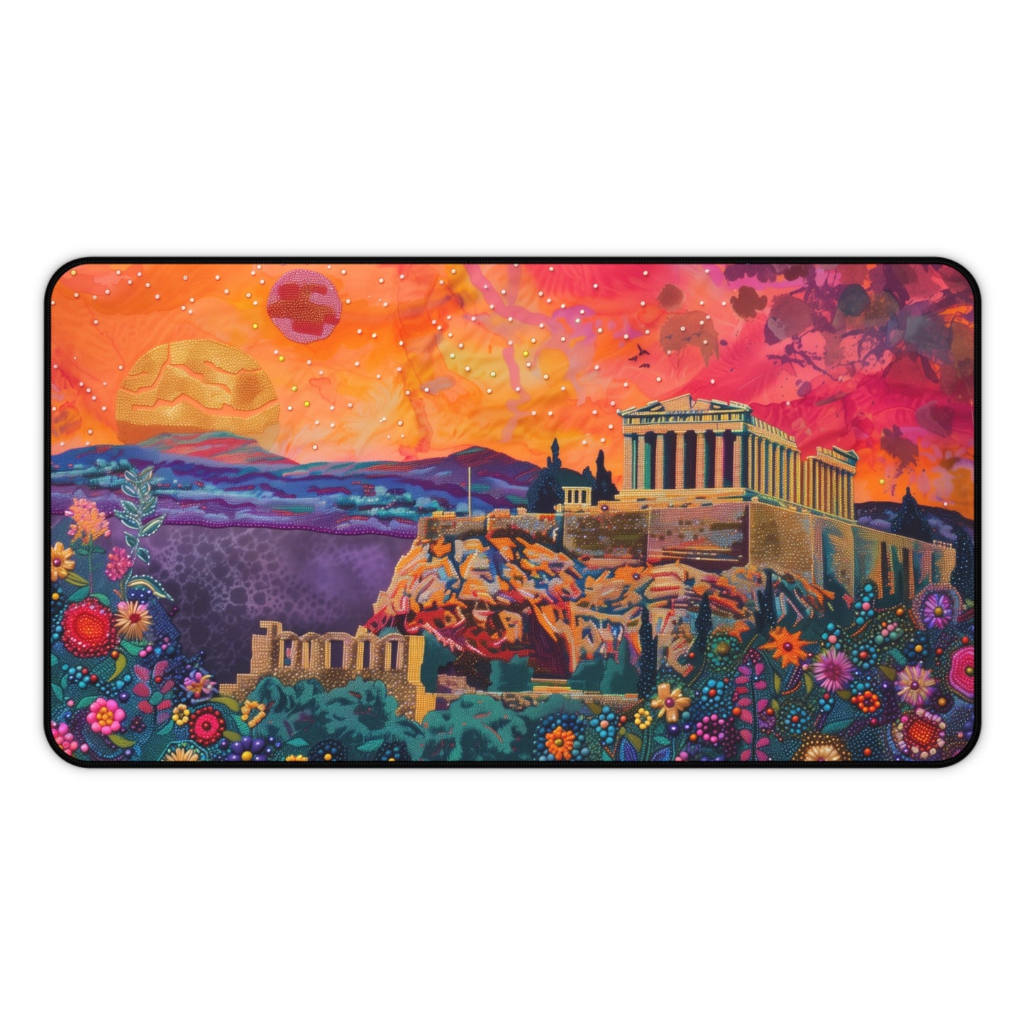 Gaming Desk Mat - Sunset Over the Acropolis