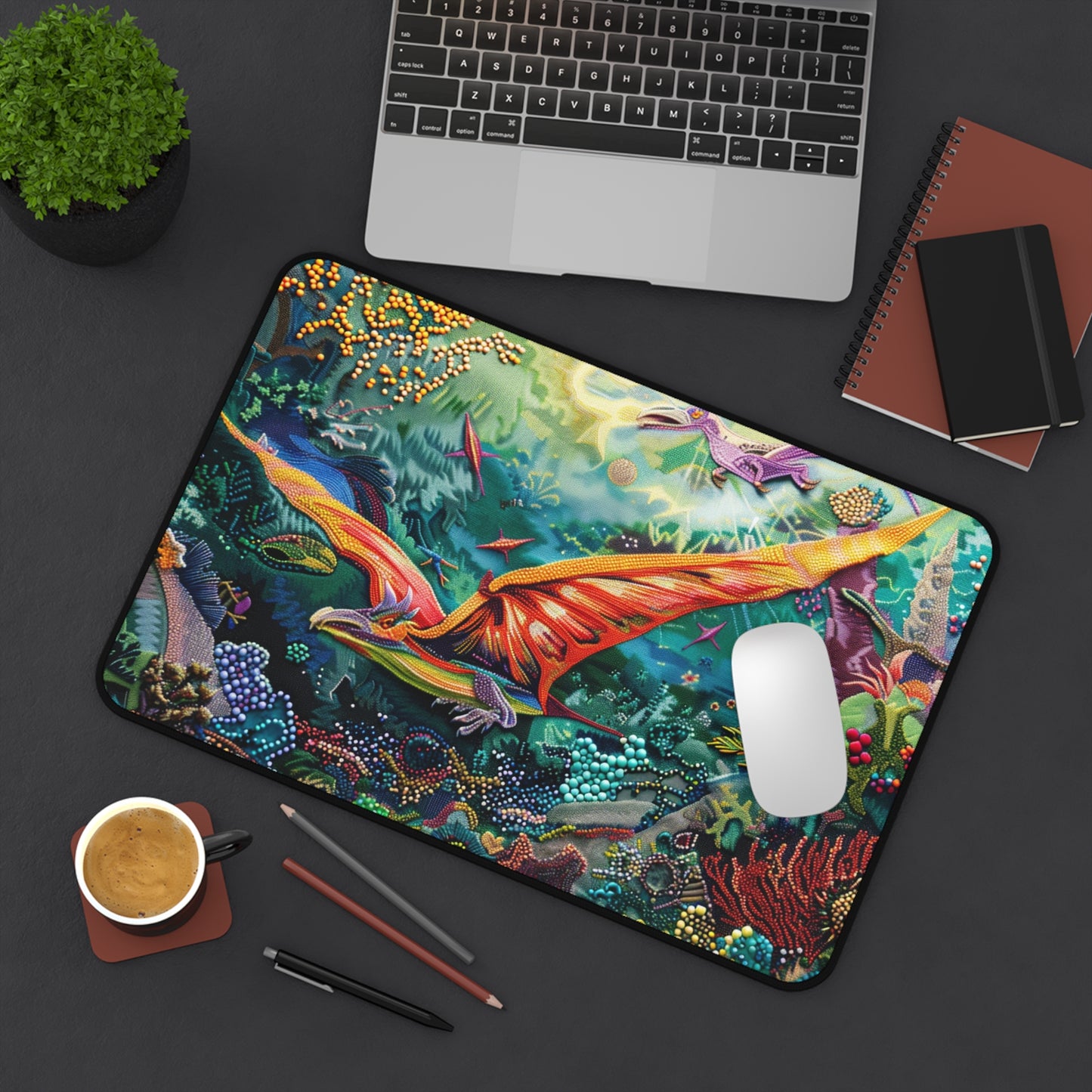 Gaming Desk Mat - Pterosaurs: A Dive into Fantasy