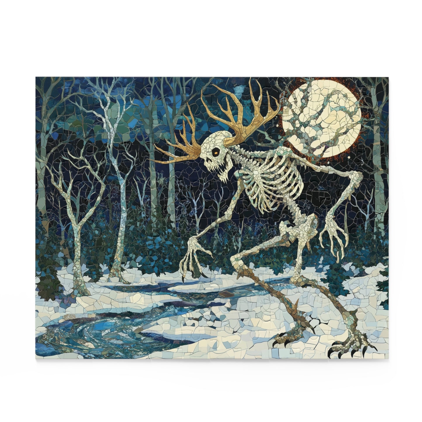 Eerie Awakening in the Moonlit Forest: Wendigo - Custom Jigsaw Puzzle (120, 252, 500-Piece)