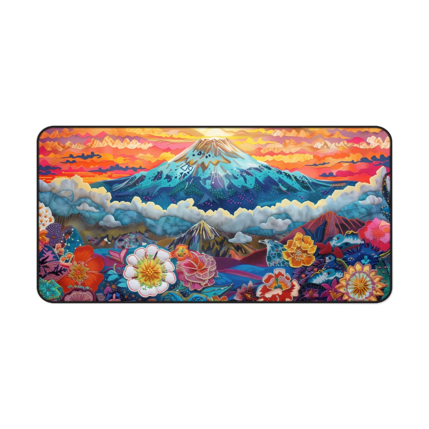 Gaming Desk Mat - Radiant Sunrise Over Mount Kilimanjaro