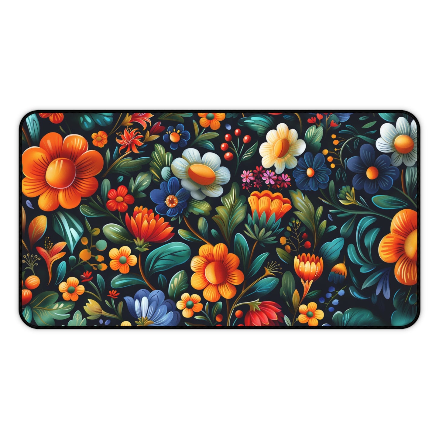 Gaming Desk Mat - Folk Floral Fantasy