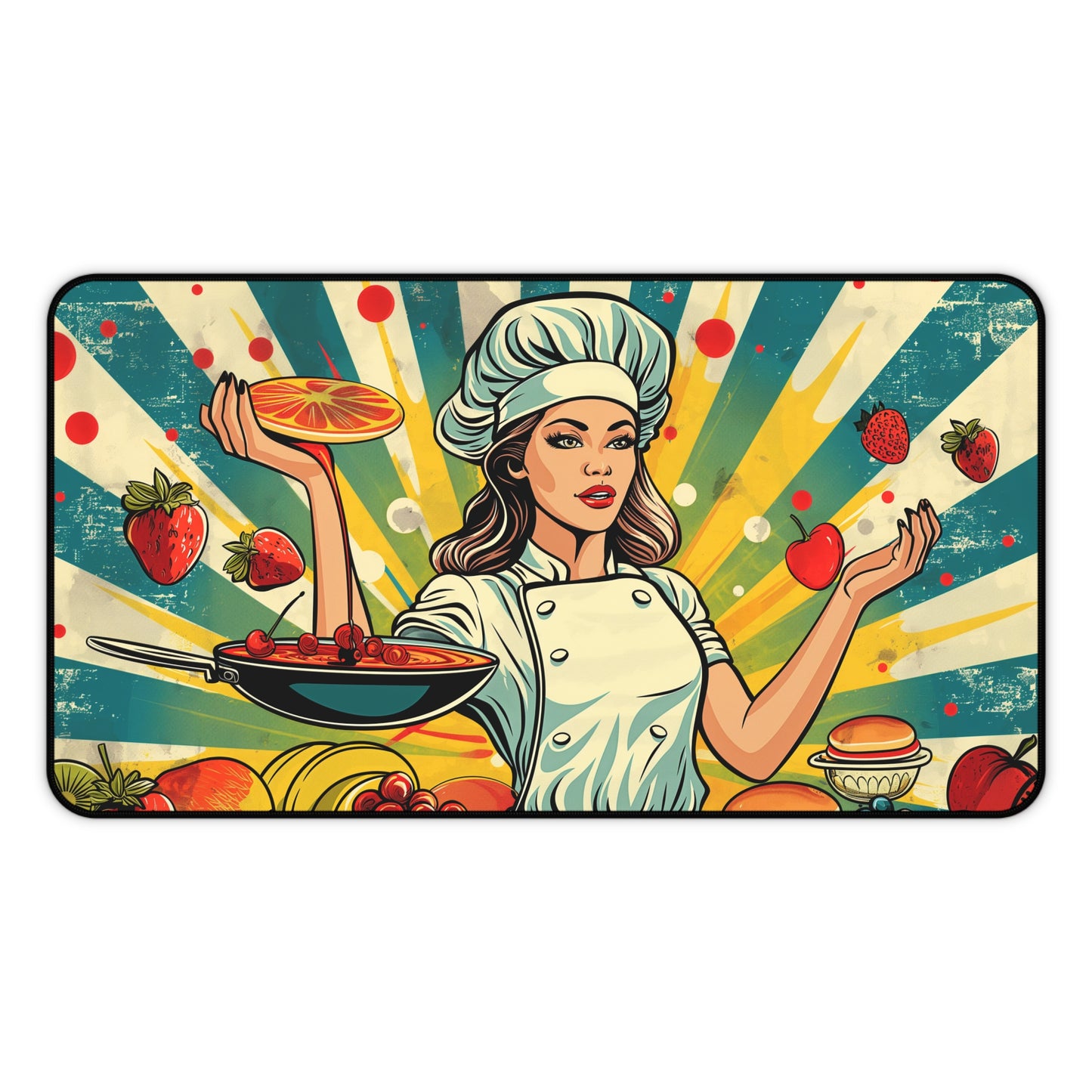 Gaming Desk Mat - Chef's Pop Art Paradise