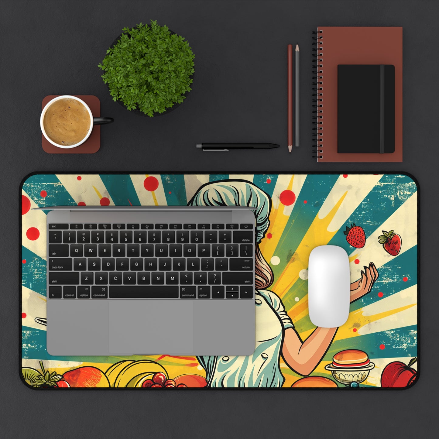 Gaming Desk Mat - Chef's Pop Art Paradise