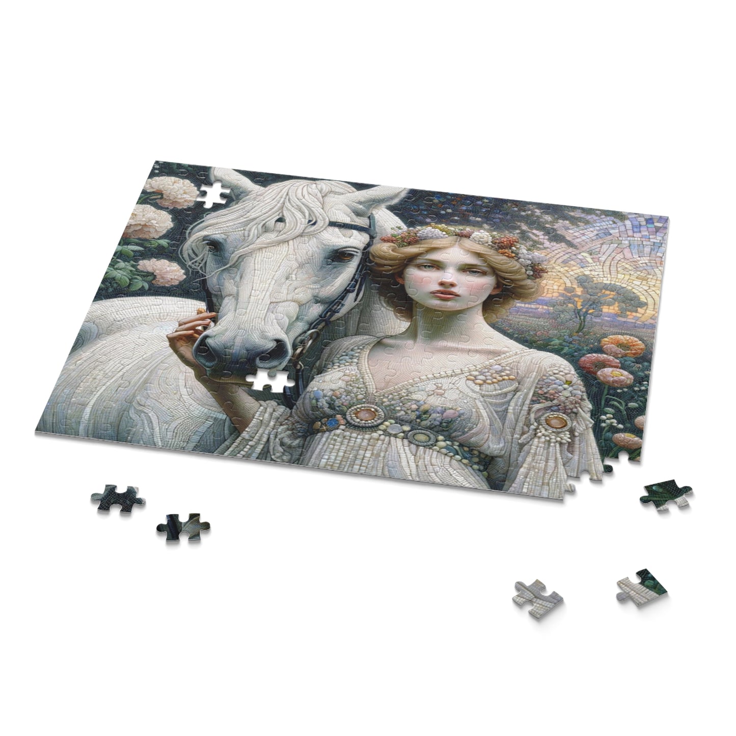 Lady and Steed Mosaic - Puzzle (120, 252, 500-Piece)