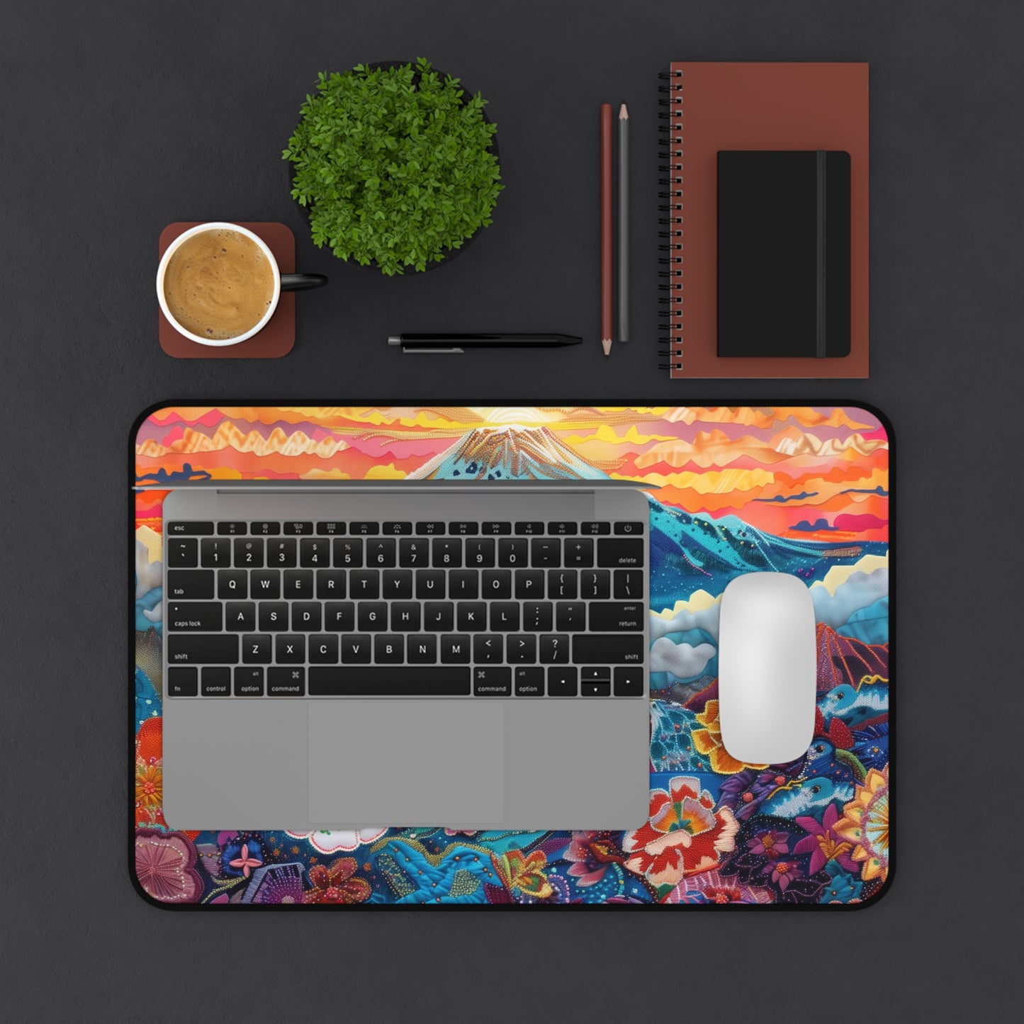 Gaming Desk Mat - Radiant Sunrise Over Mount Kilimanjaro
