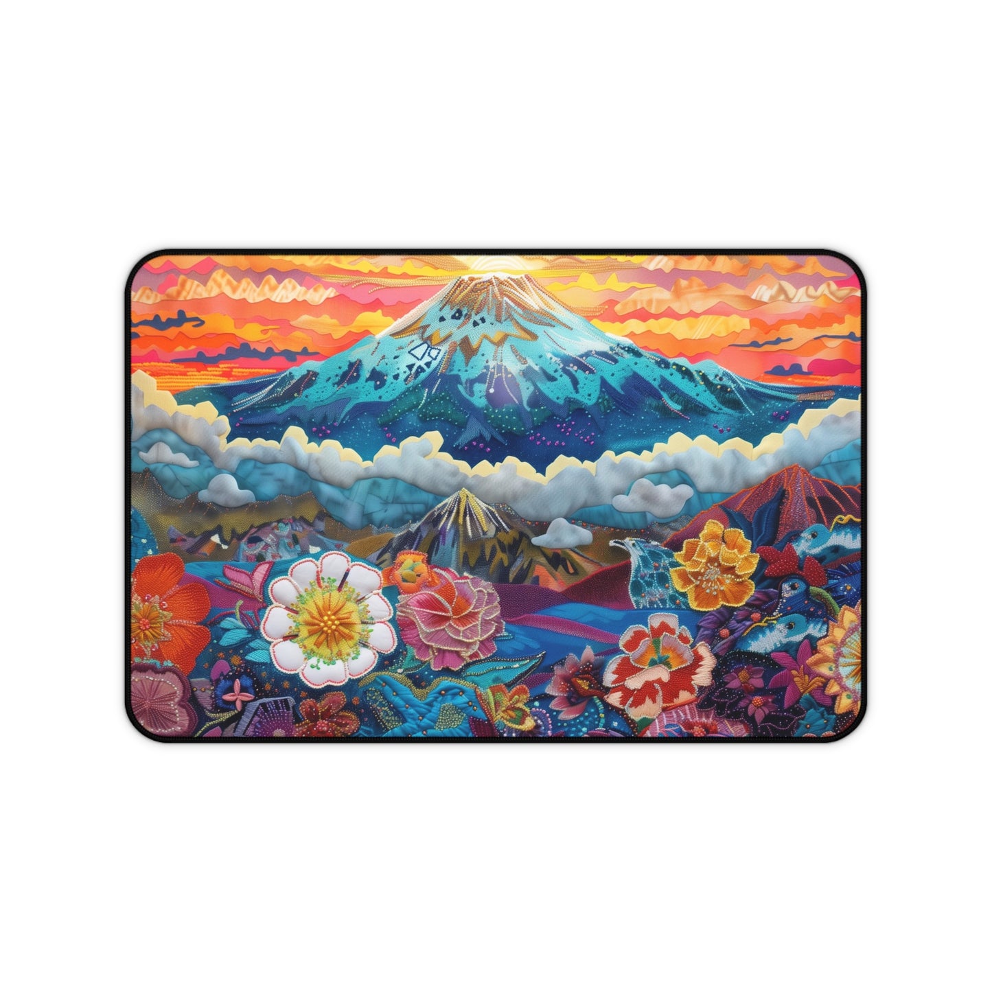 Gaming Desk Mat - Radiant Sunrise Over Mount Kilimanjaro