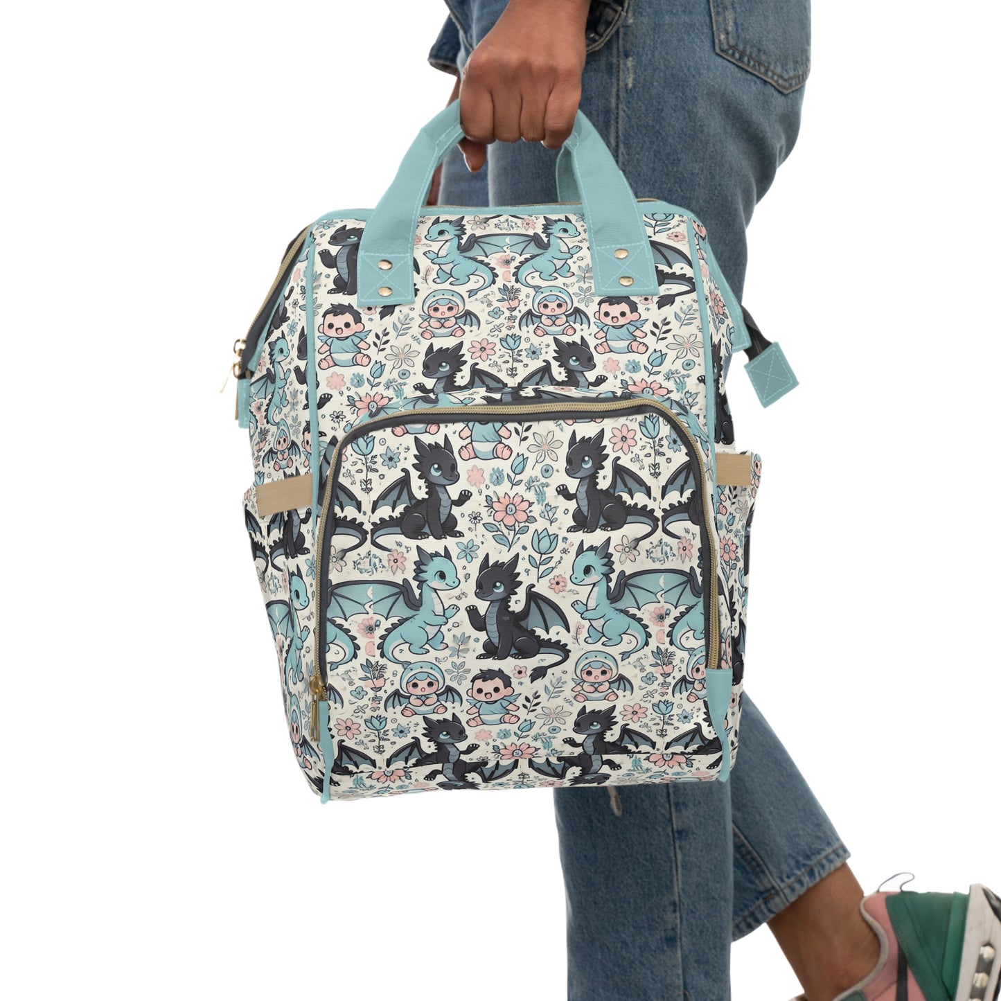 Custom Multifunctional Diaper Backpack: Dragon Dreams
