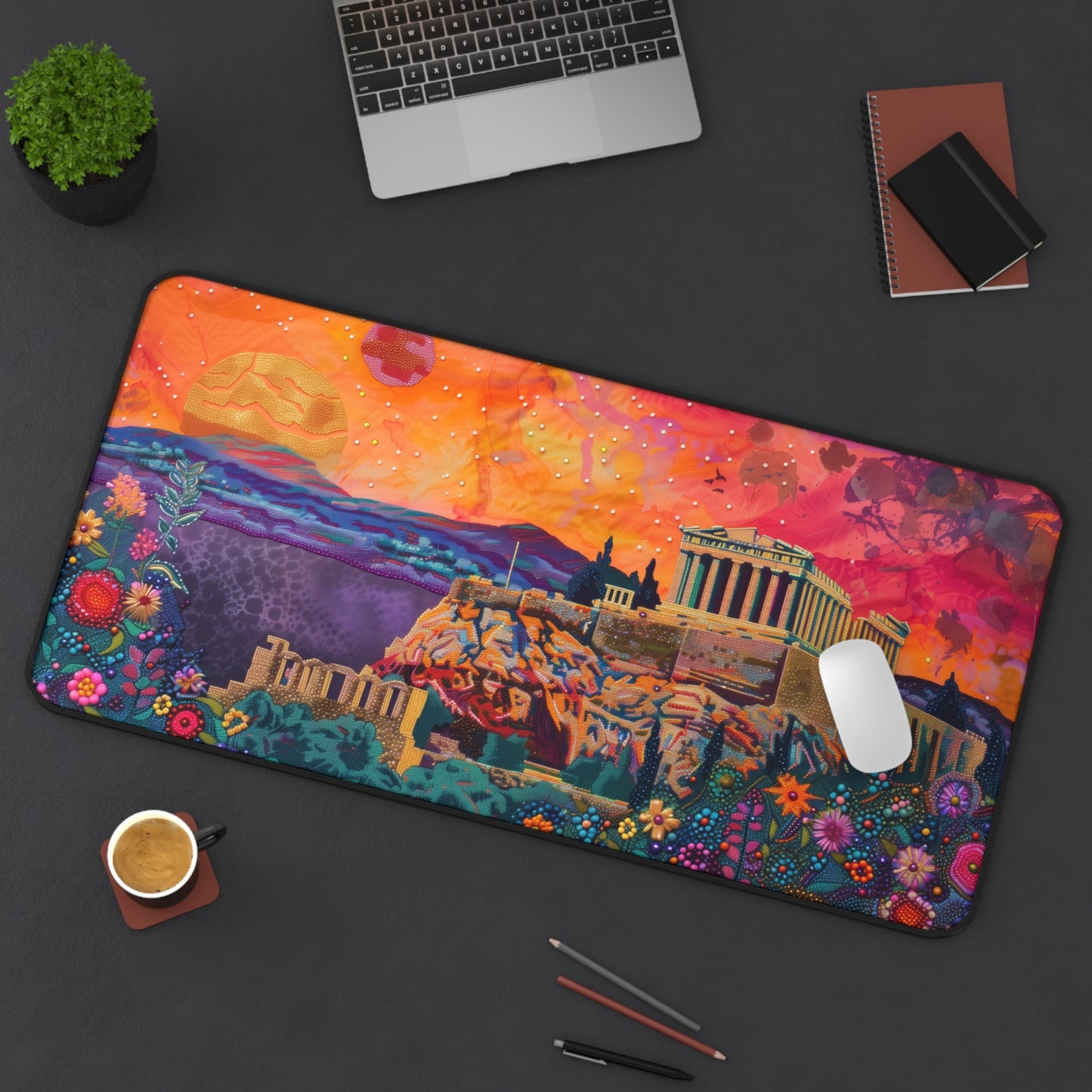 Gaming Desk Mat - Sunset Over the Acropolis