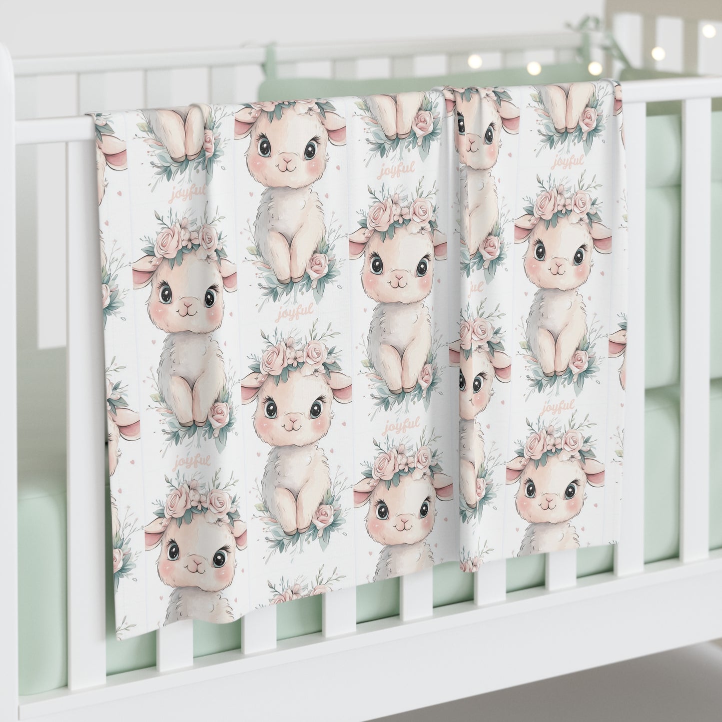 Custom Baby Swaddle Blanket - Lamb Lullaby