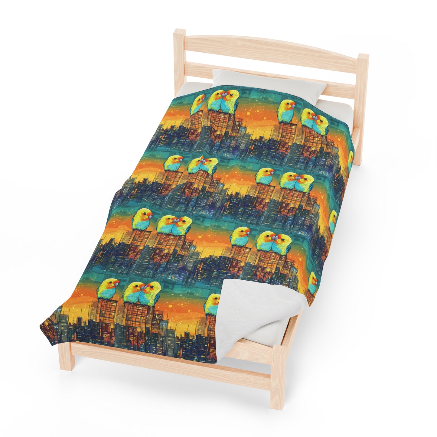 Velveteen Plush Blanket - Skyline Serenade