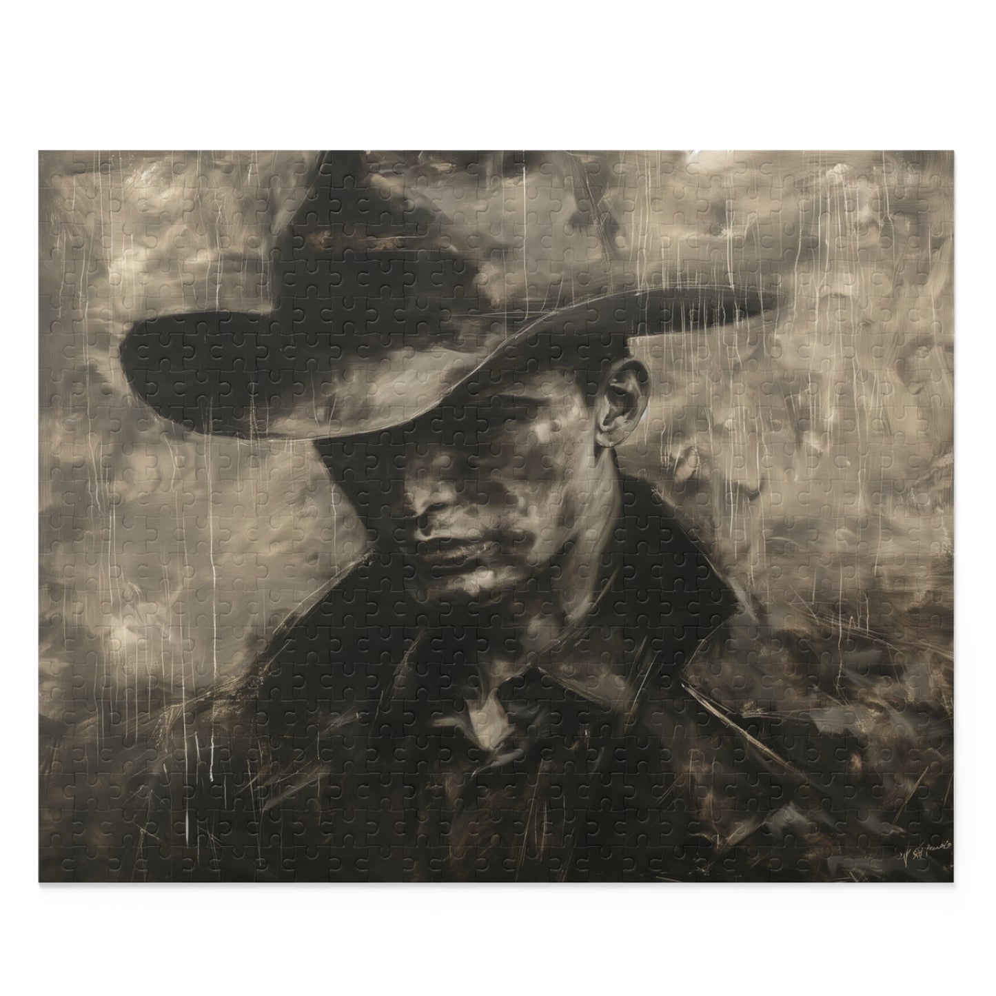 Brooding Cowboy - Custom Jigsaw Puzzle (120, 252, 500-Piece)