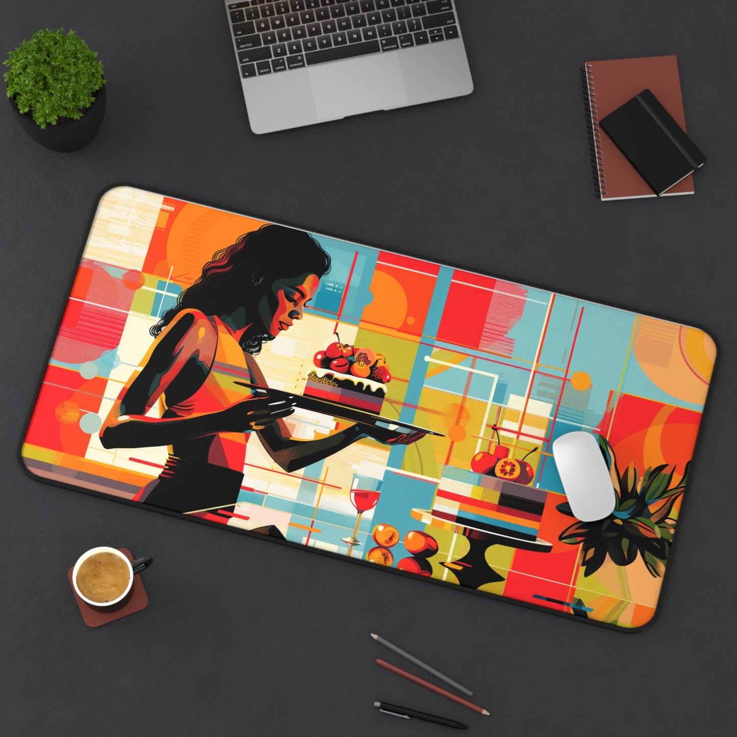 Gaming Desk Mat - Pop Art Culinary Delight